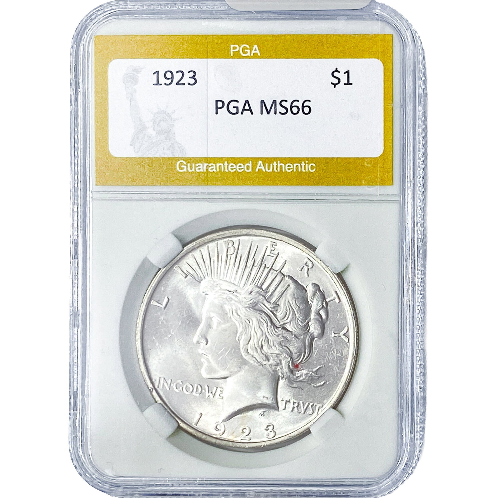 1923 Silver Peace Dollar PGA MS66: 1923 Silver Peace Dollar PGA MS66