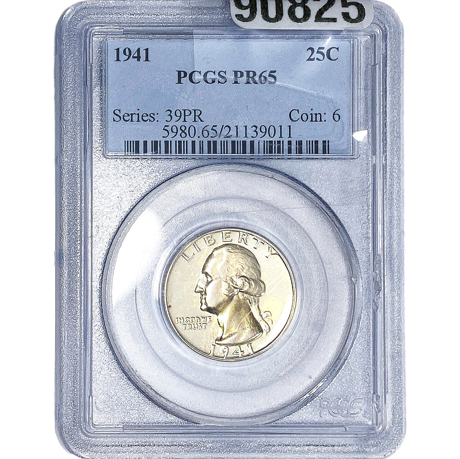 1941 Washington Silver Quarter PCGS PR65: 1941 Washington Silver Quarter PCGS PR65
