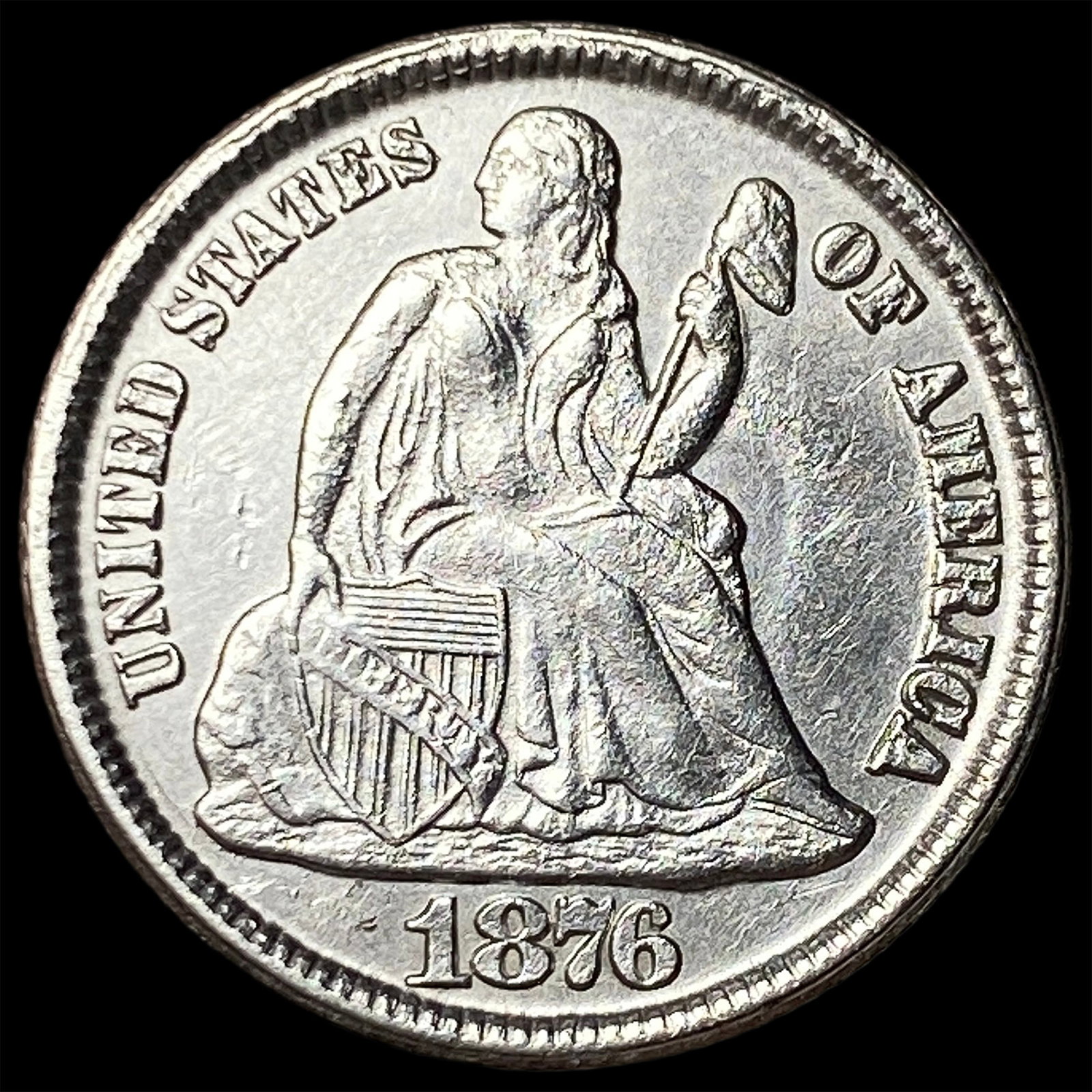 1876-CC Silver Dime CLOSELY UNCIRCULATED: 1876-CC Silver Dime CLOSELY UNCIRCULATED