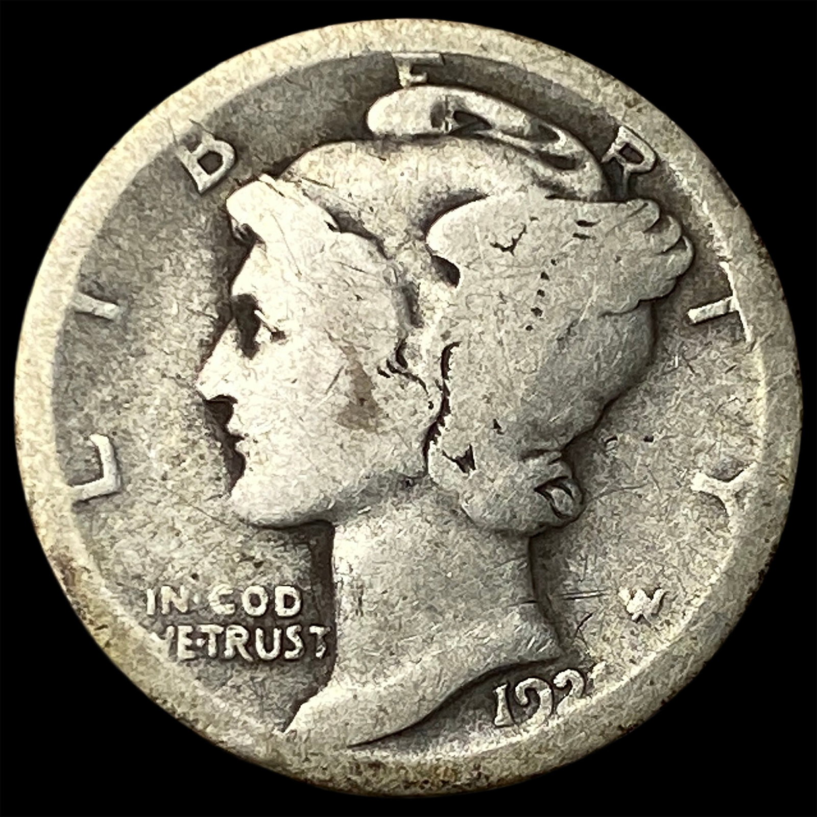 1923-S Silver Mercury Dime NICELY CIRCULATED: 1923-S Silver Mercury Dime NICELY CIRCULATED
