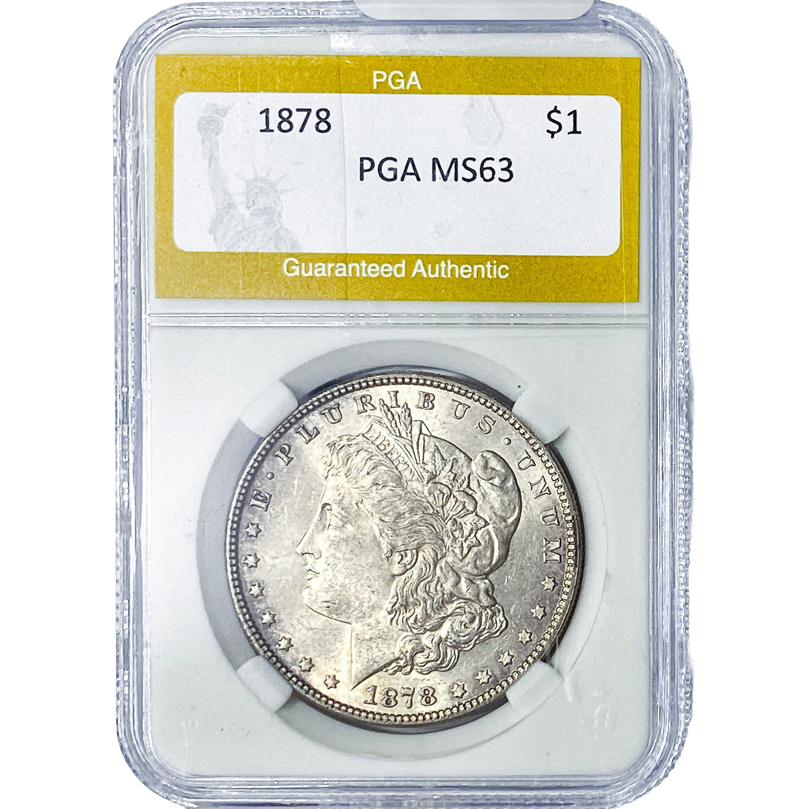 1878 Morgan Silver Dollar PGA MS63: 1878 Morgan Silver Dollar PGA MS63