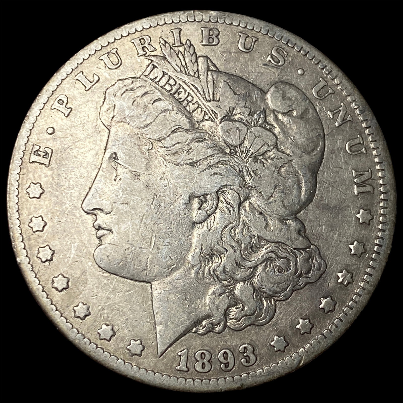 1893-CC Silver Morgan Dollar LIGHTLY CIRCULATED: 1893-CC Silver Morgan Dollar LIGHTLY CIRCULATED