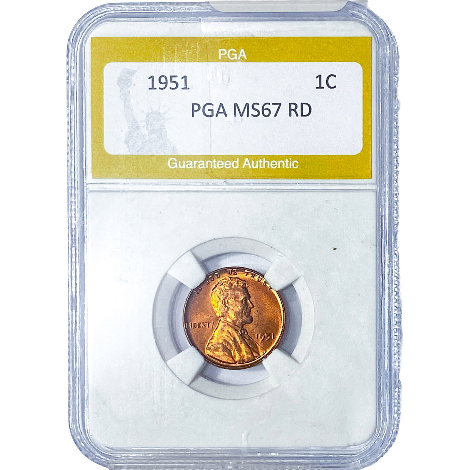 1951 Wheat Cent PGA MS67 RD: 1951 Wheat Cent PGA MS67 RD