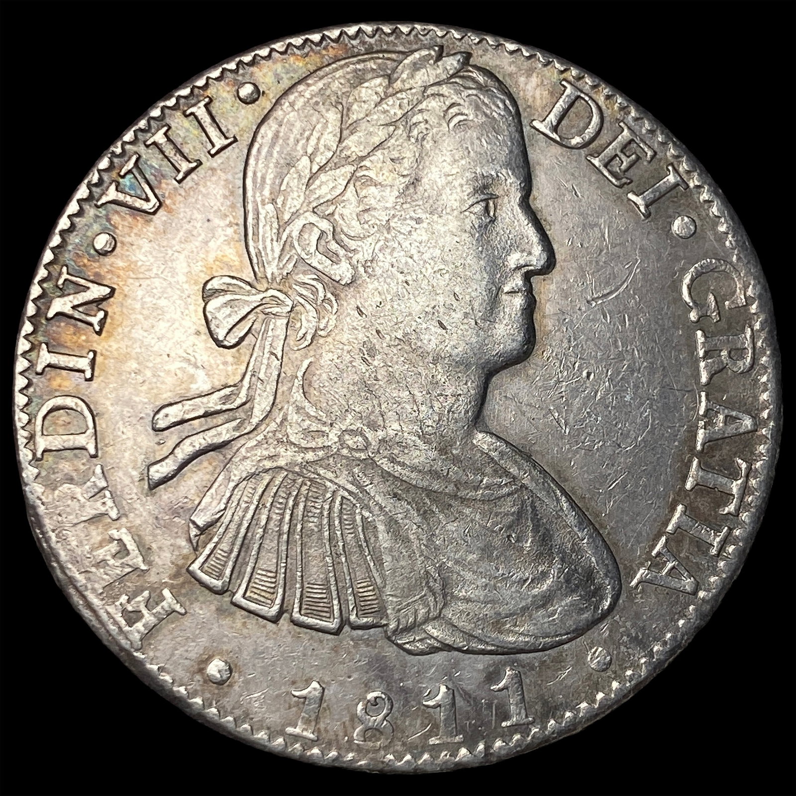 1811-Mo HJ Mexico Silver 8 Reales NEARLY UNCIRCULATED: 1811-Mo HJ Mexico Silver 8 Reales NEARLY UNCIRCULATED