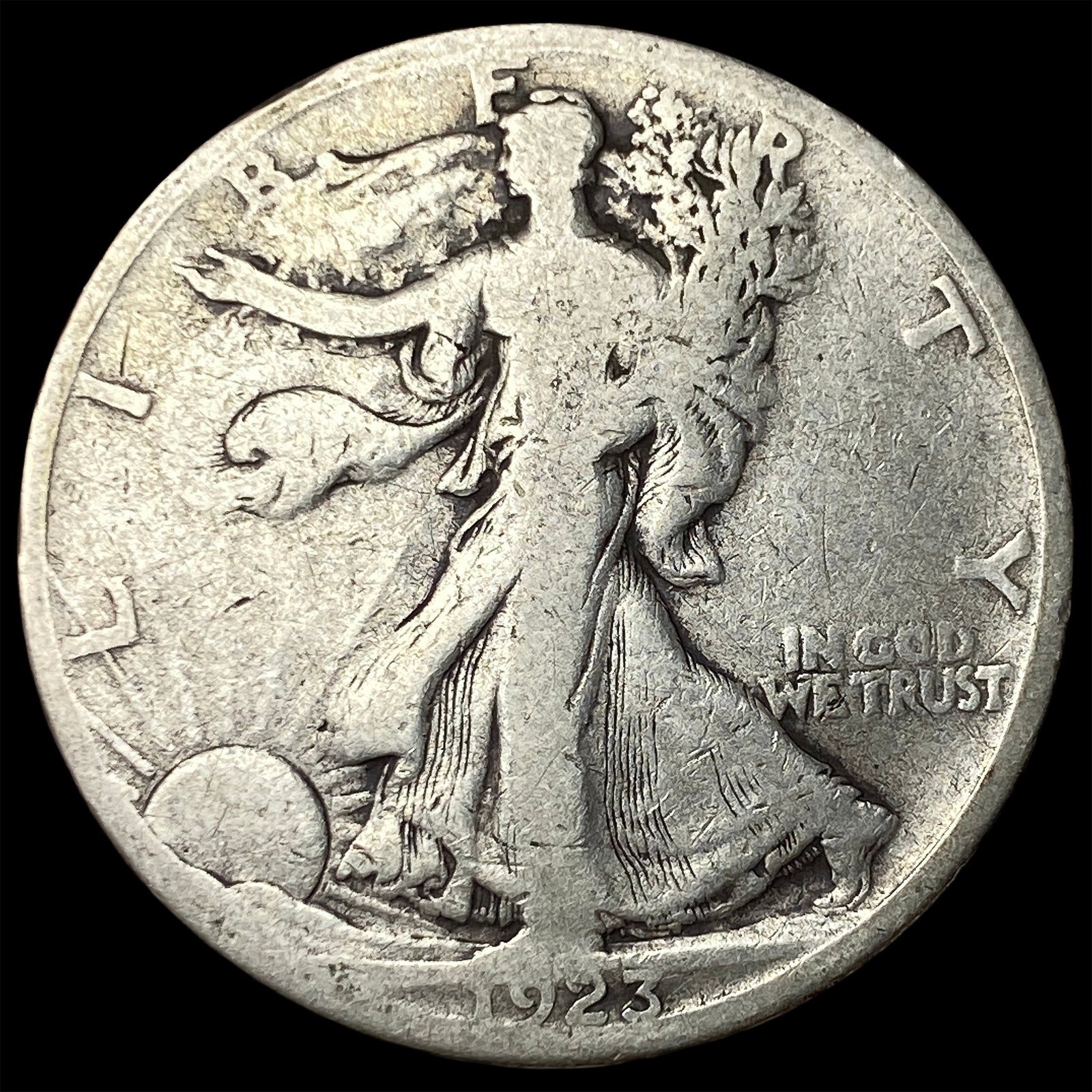 1923-S Silver Walking Liberty Half Dollar NICELY CIRCULATED: 1923-S Silver Walking Liberty Half Dollar NICELY CIRCULATED