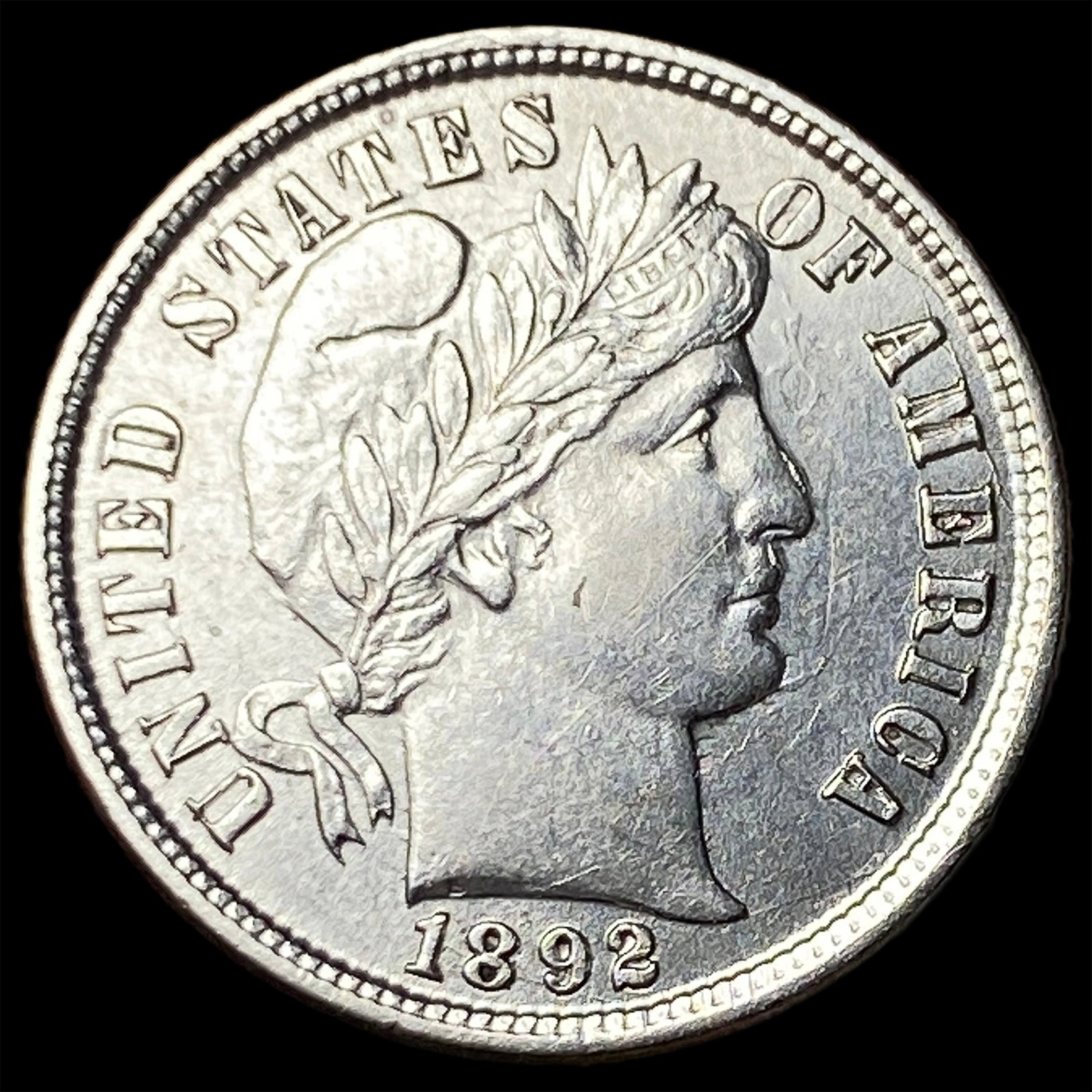 1892 Silver Barber Dime CLOSELY UNCIRCULATED: 1892 Silver Barber Dime CLOSELY UNCIRCULATED