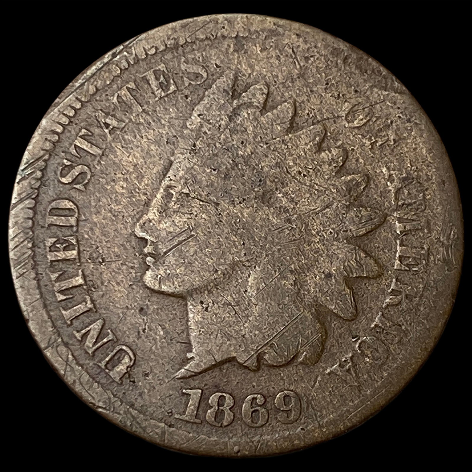 1869 Indian Head Cent NICELY CIRCULATED: 1869 Indian Head Cent NICELY CIRCULATED