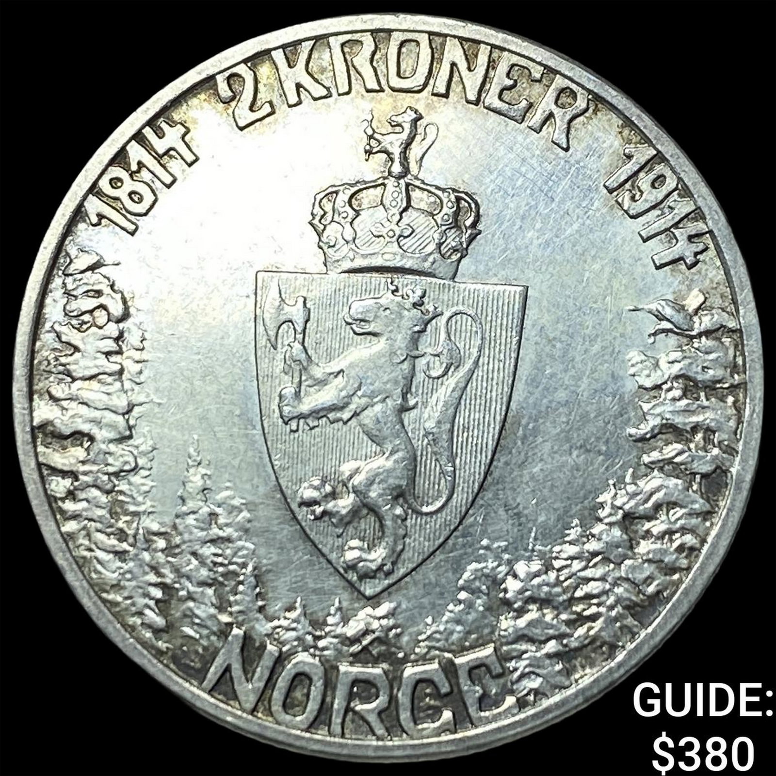 1914 Norway Silver 2 Kroner: 1914 Norway Silver 2 Kroner