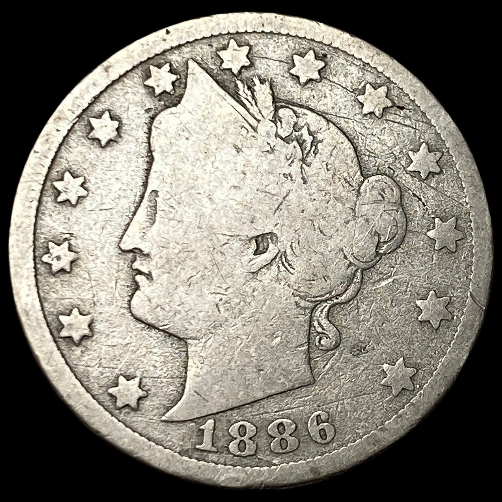 1886 Liberty Head Nickel NICELY CIRCULATED: 1886 Liberty Head Nickel NICELY CIRCULATED