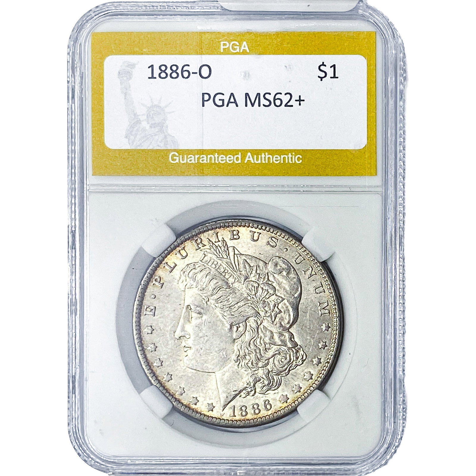 1886-O Morgan Silver Dollar PGA MS62+: 1886-O Morgan Silver Dollar PGA MS62+