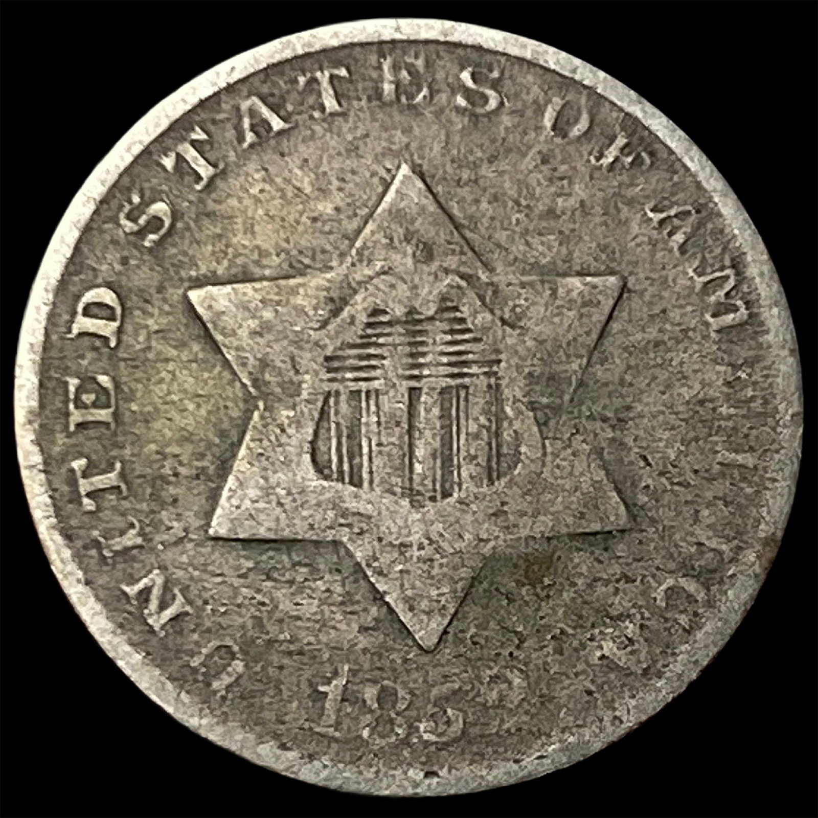 1852 Silver Three-Cent Piece NICELY CIRCULATED: 1852 Silver Three-Cent Piece NICELY CIRCULATED