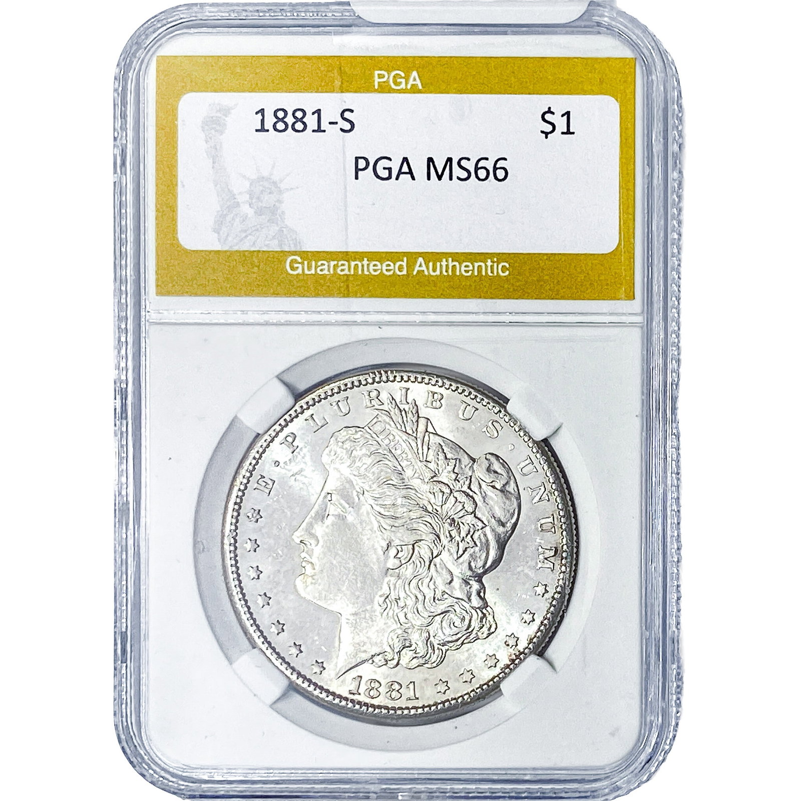 1881-S Morgan Silver Dollar PGA MS66: 1881-S Morgan Silver Dollar PGA MS66