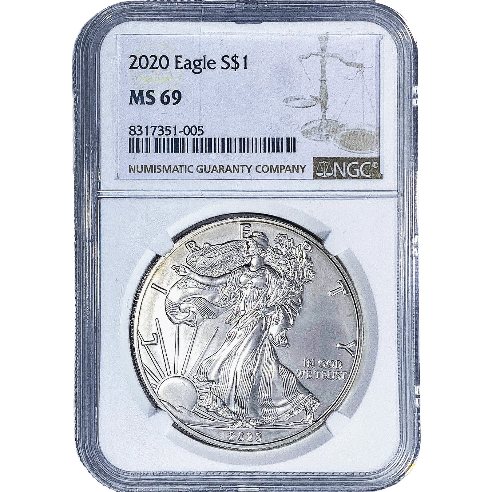 2020 Silver Eagle NGC MS69 (1 of 2)