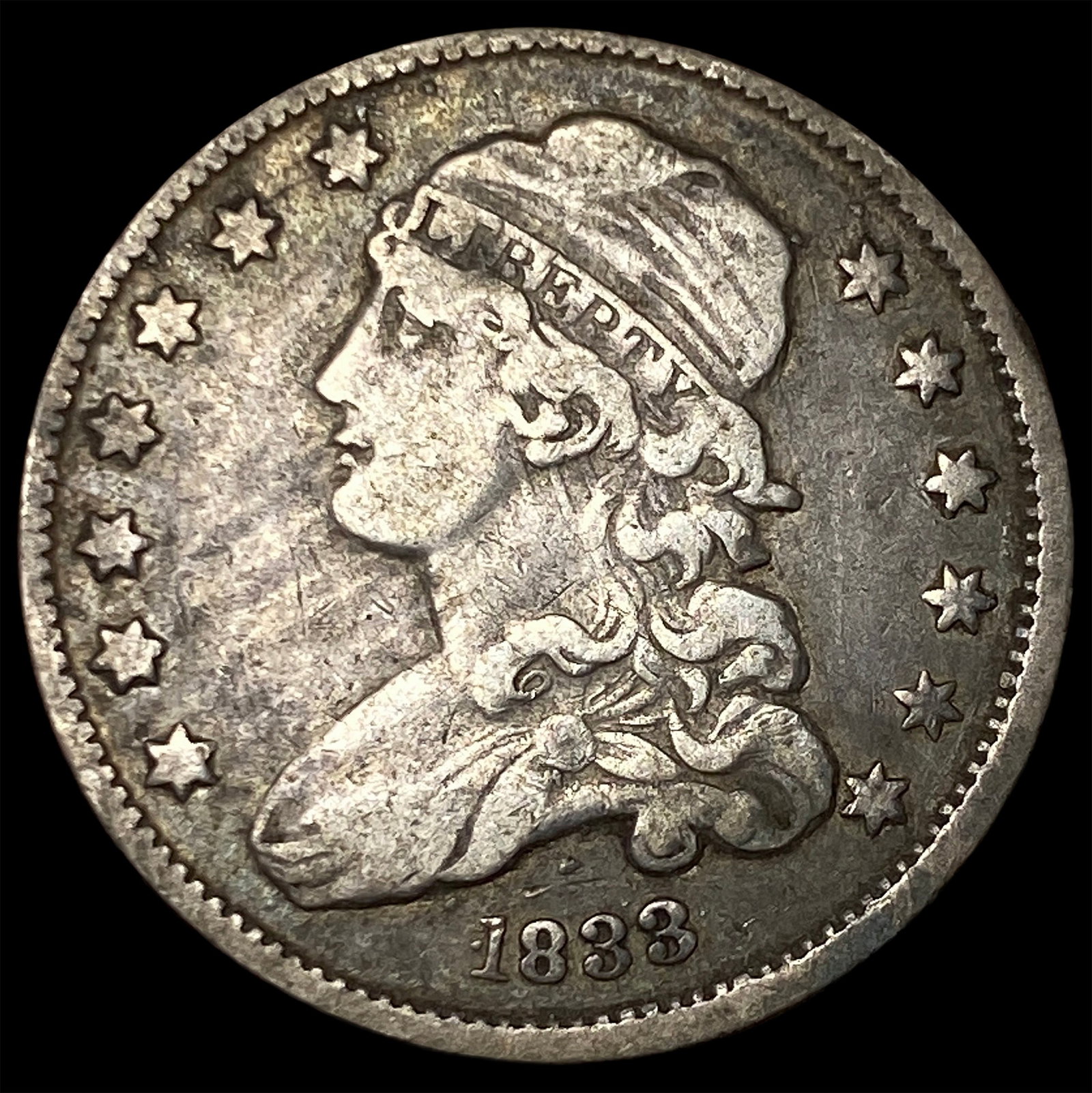 1833 Capped Bust Silver Quarter ABOUT UNCIRCULATED: 1833 Capped Bust Silver Quarter ABOUT UNCIRCULATED