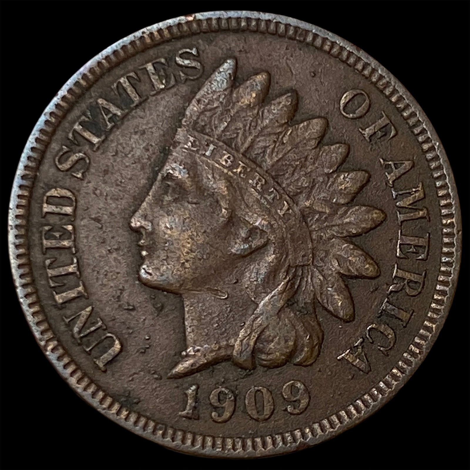 1909 Indian Head Cent NEARLY UNCIRCULATED: 1909 Indian Head Cent NEARLY UNCIRCULATED