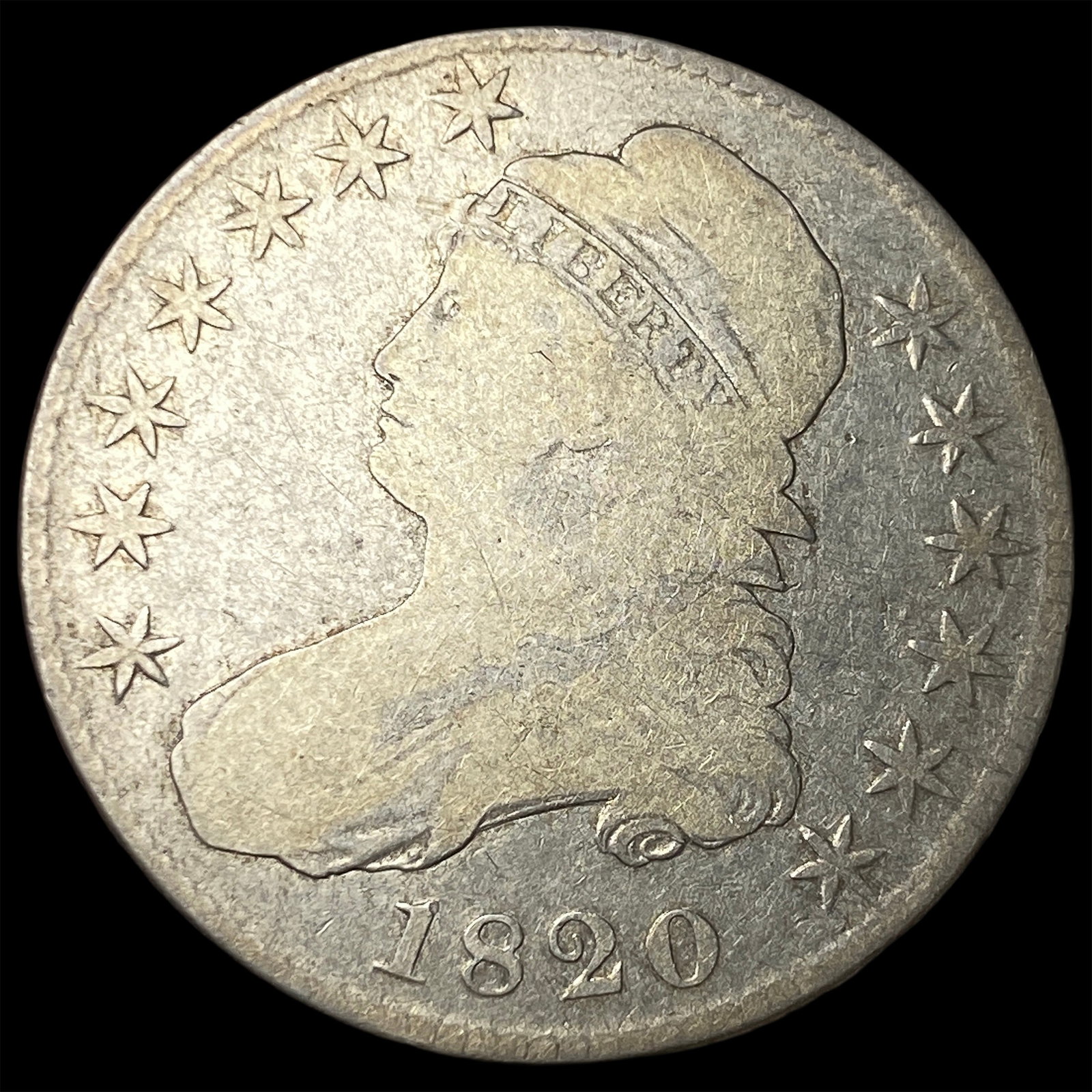 1820 Capped Bust Half Dollar NICELY CIRCULATED: 1820 Capped Bust Half Dollar NICELY CIRCULATED
