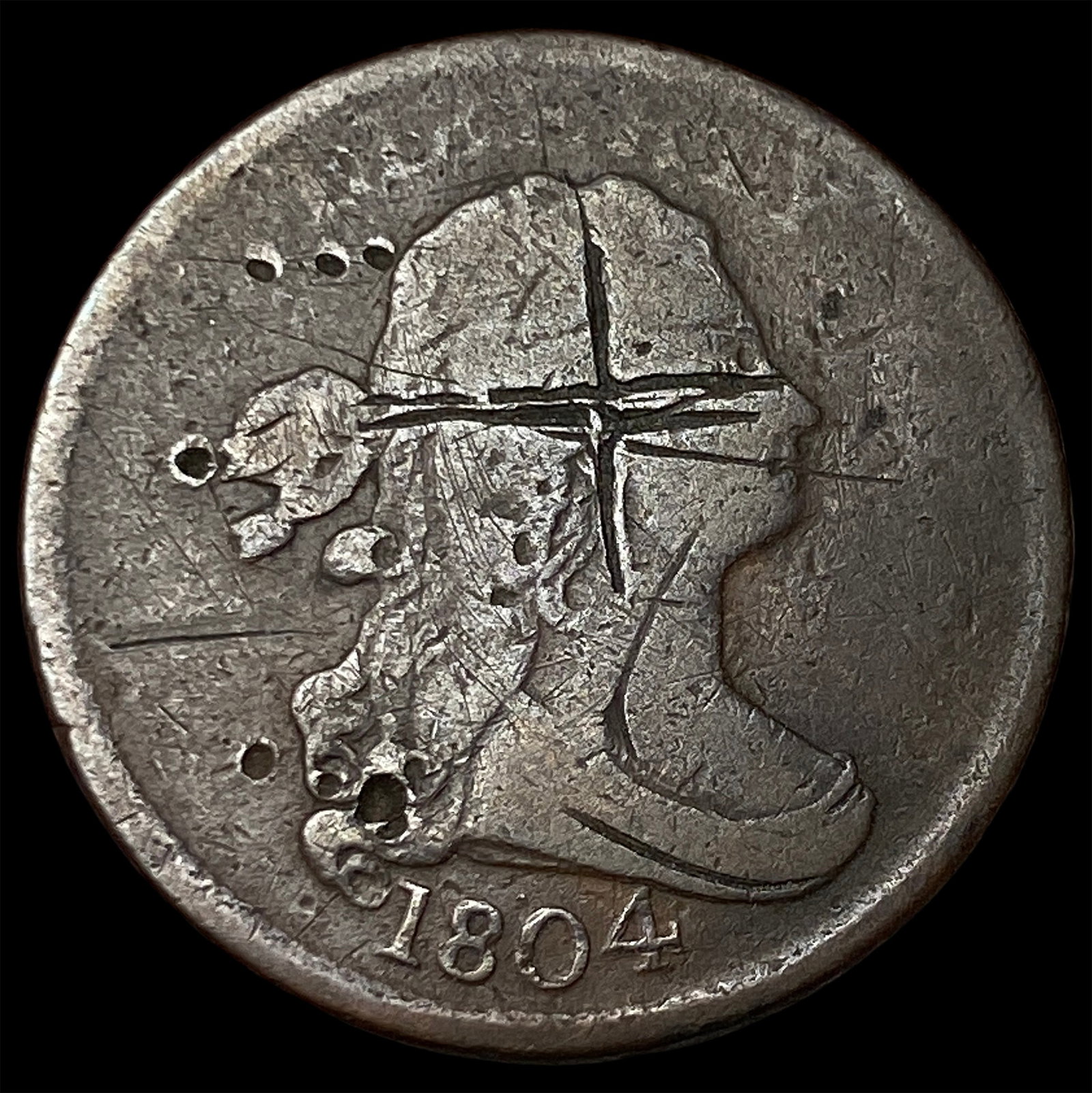 1804 Draped Bust Half Cent NICELY CIRCULATED: 1804 Draped Bust Half Cent NICELY CIRCULATED