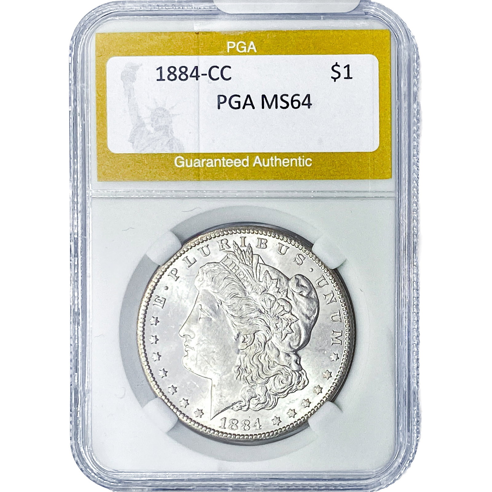 1884-CC Morgan Silver Dollar PGA MS64: 1884-CC Morgan Silver Dollar PGA MS64