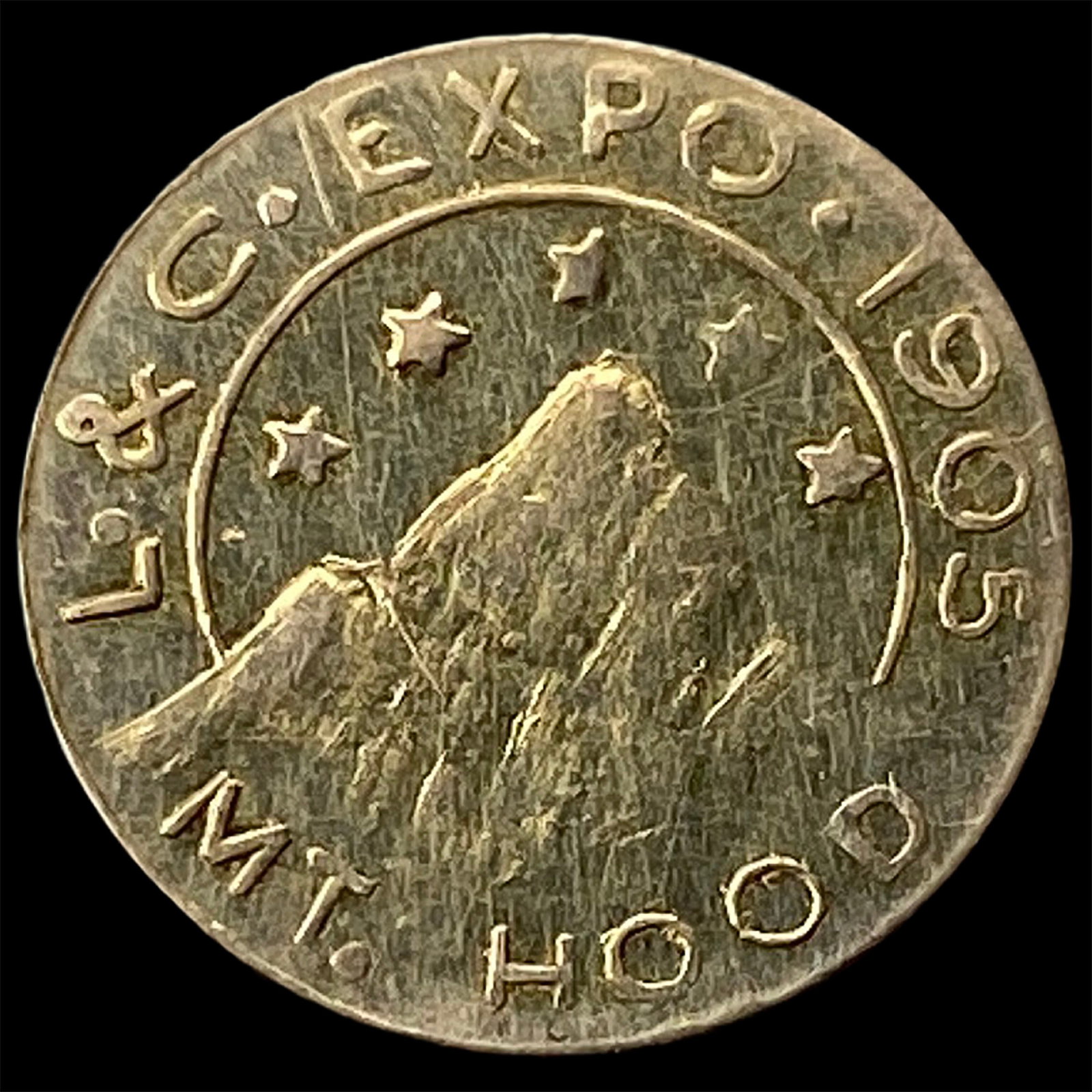 1905 Oregon Lewis & Clark Expo Gold 1/2 Token HIGH GRADE: 1905 Oregon Lewis & Clark Expo Gold 1/2 Token HIGH GRADE