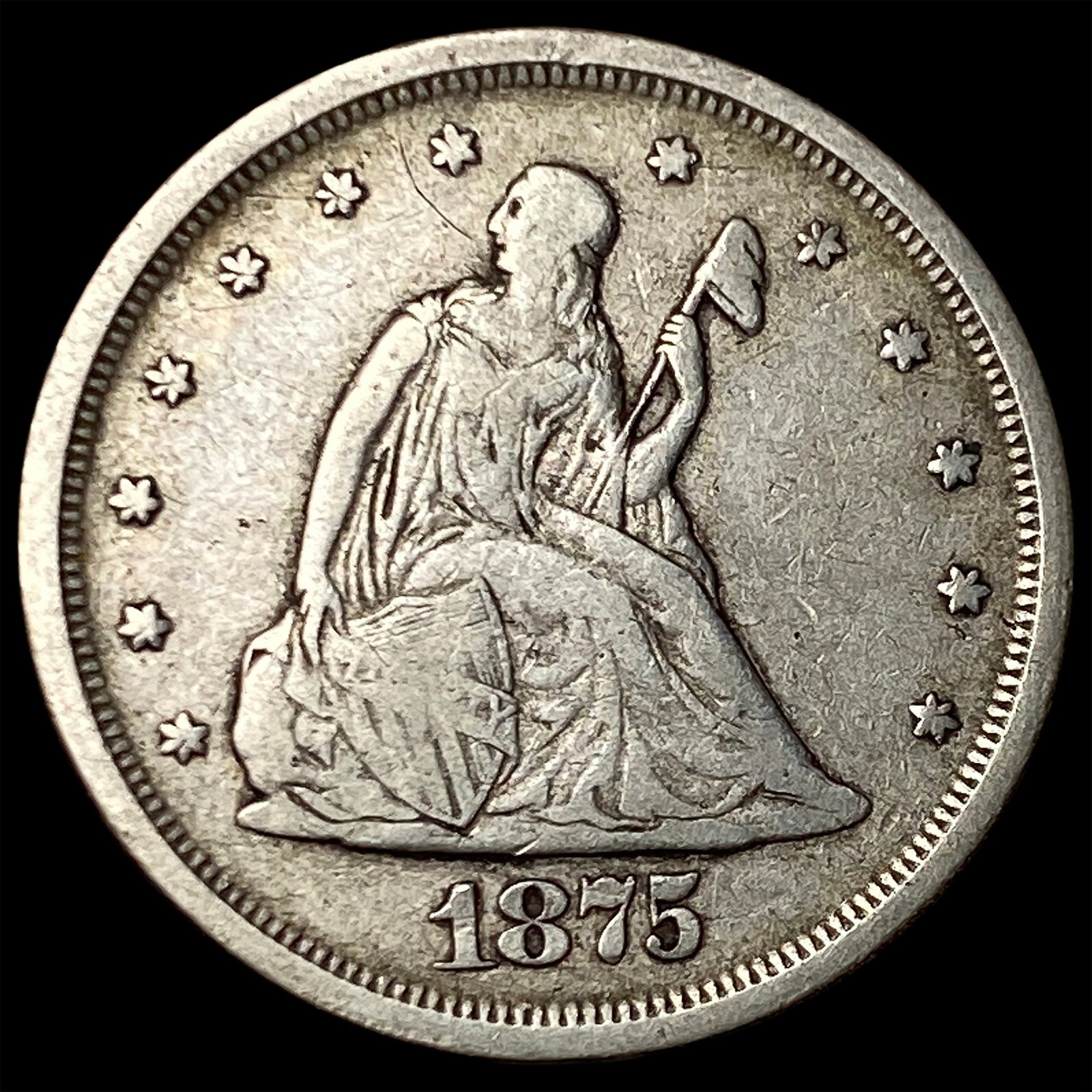 1875-S Silver Twenty Cents NEARLY UNCIRCULATED: 1875-S Silver Twenty Cents NEARLY UNCIRCULATED