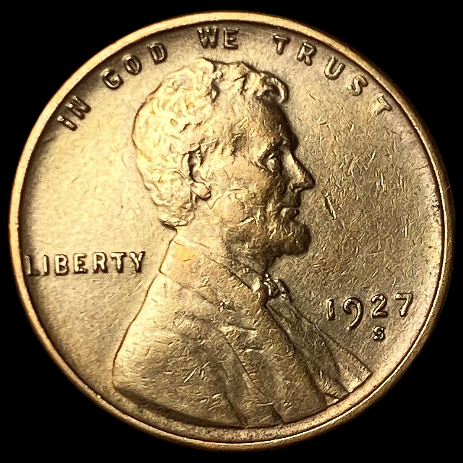 1927-S Lincoln Wheat Cent CLOSELY UNCIRCULATED: 1927-S Lincoln Wheat Cent CLOSELY UNCIRCULATED