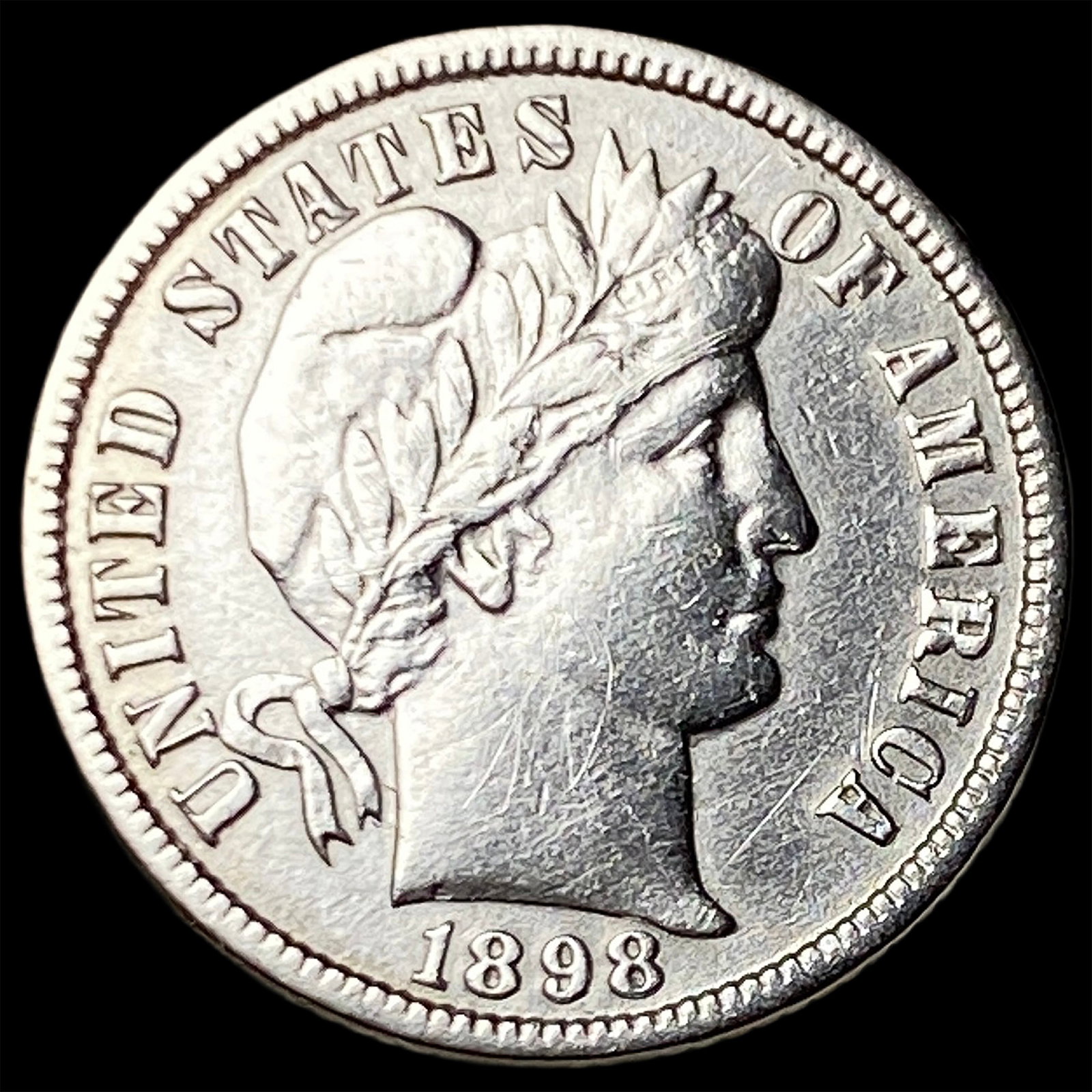 1898-O Silver Barber Dime CHOICE AU: 1898-O Silver Barber Dime CHOICE AU