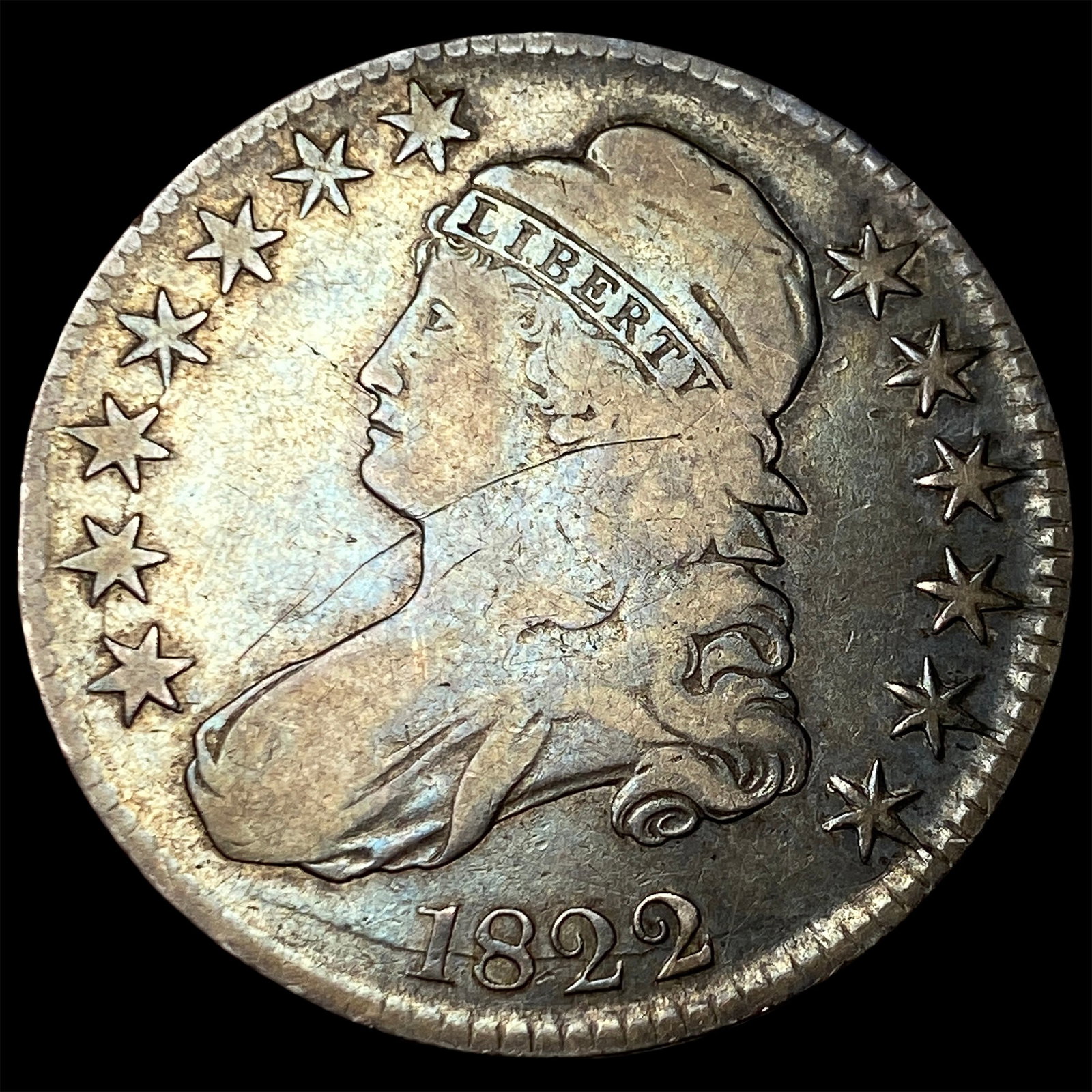 1822 Capped Bust Half Dollar LIGHTLY CIRCULATED: 1822 Capped Bust Half Dollar LIGHTLY CIRCULATED