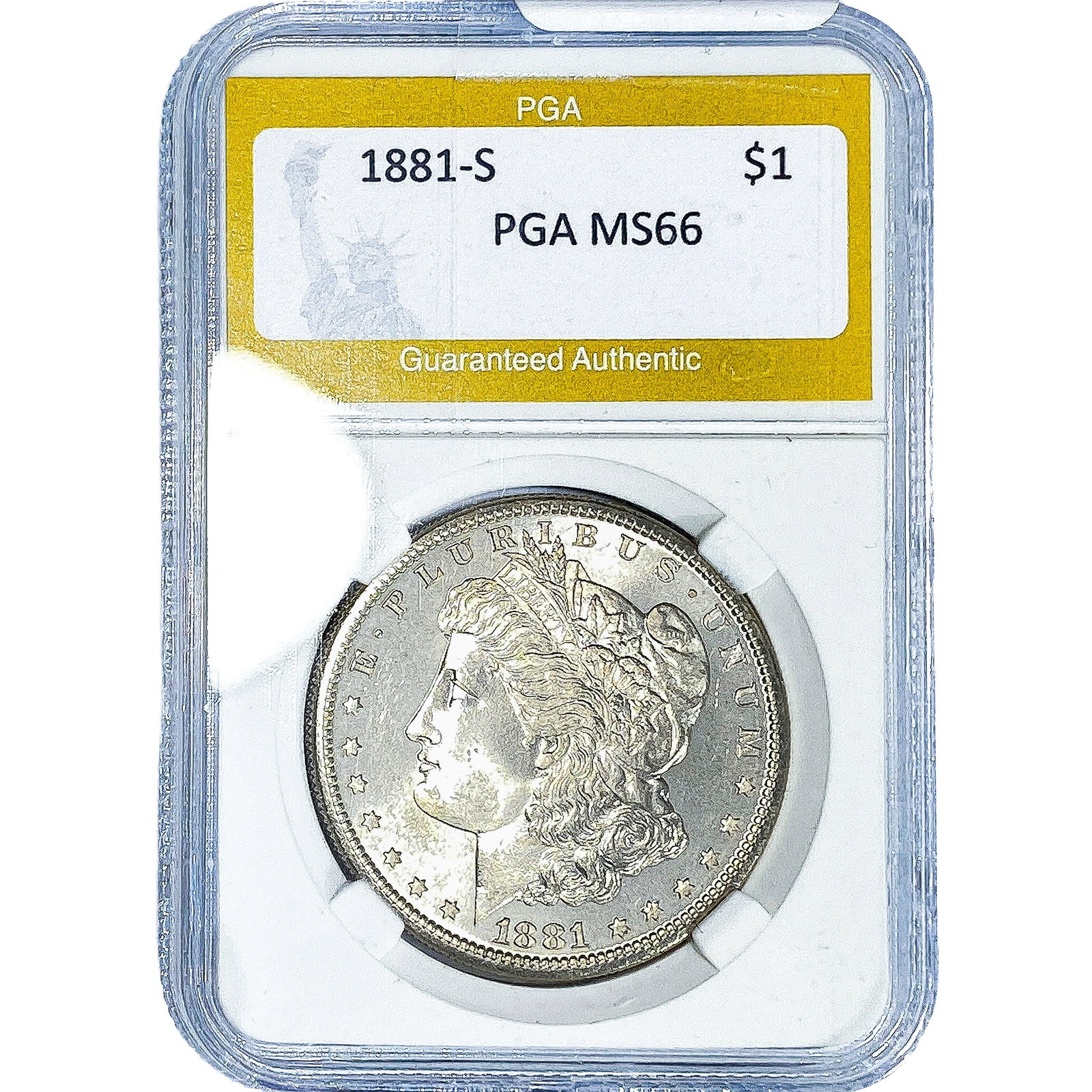 1881-S Morgan Silver Dollar PGA MS66: 1881-S Morgan Silver Dollar PGA MS66