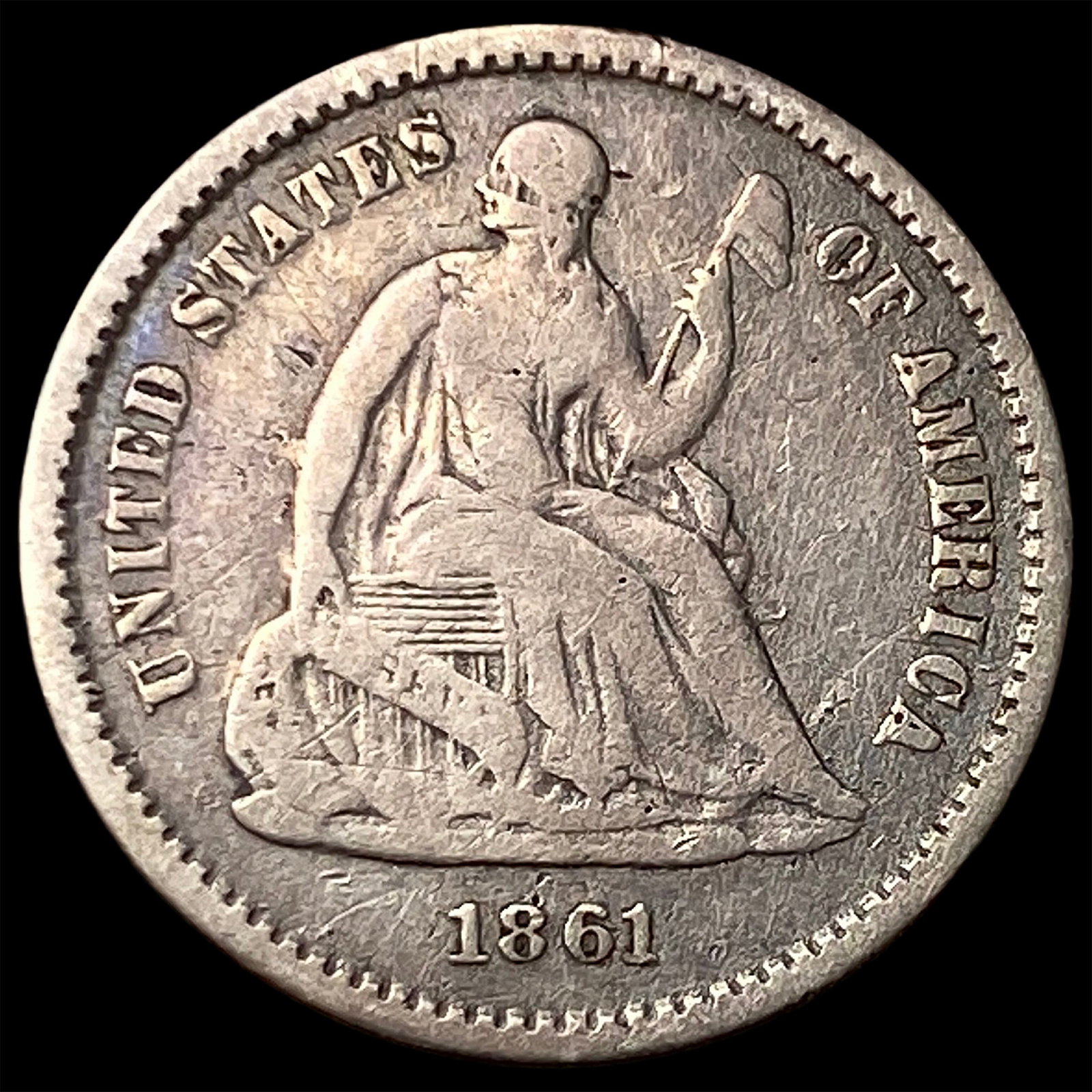 1861 Silver Half Dime LIGHTLY CIRCULATED: 1861 Silver Half Dime LIGHTLY CIRCULATED