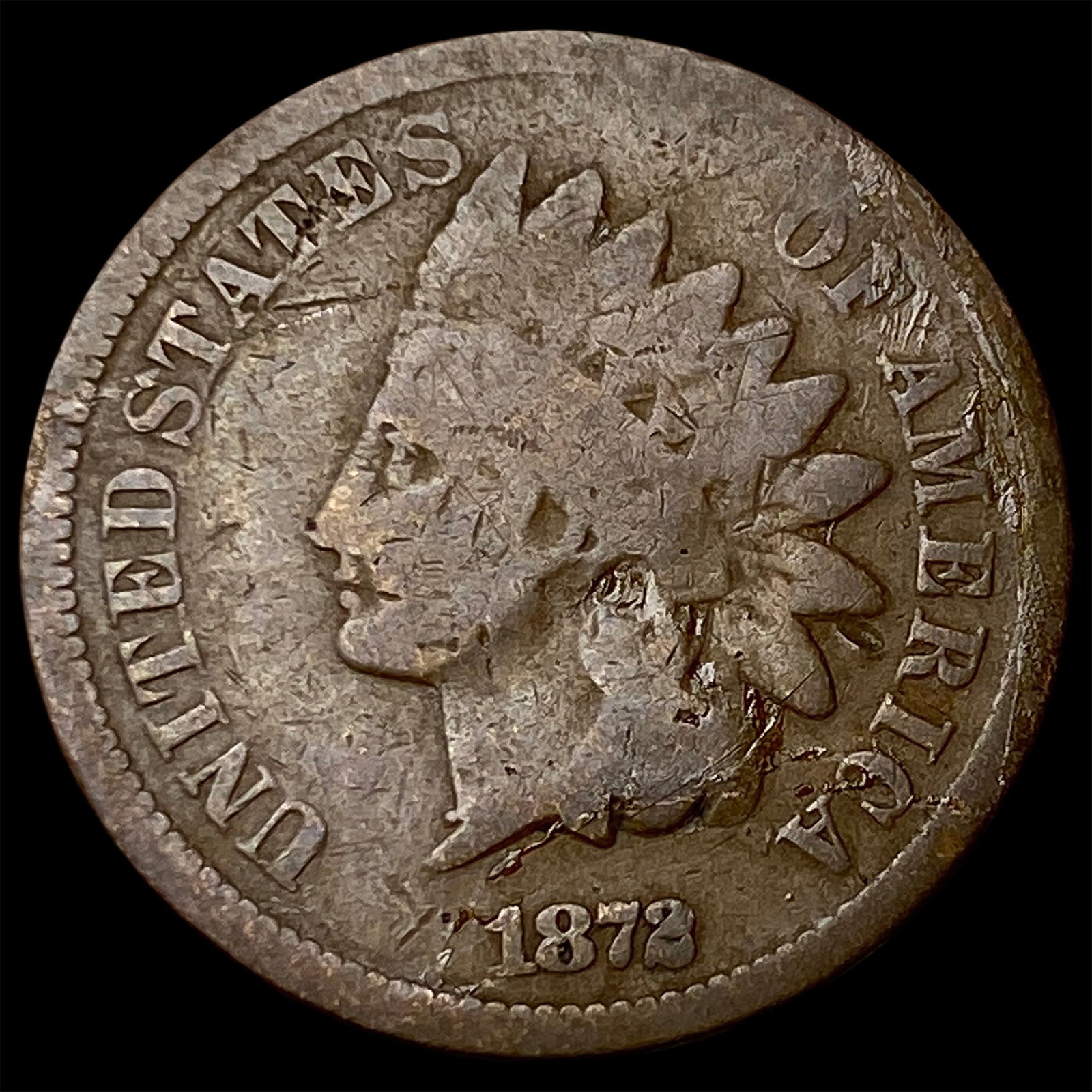 1872 Indian Head Cent NICELY CIRCULATED: 1872 Indian Head Cent NICELY CIRCULATED