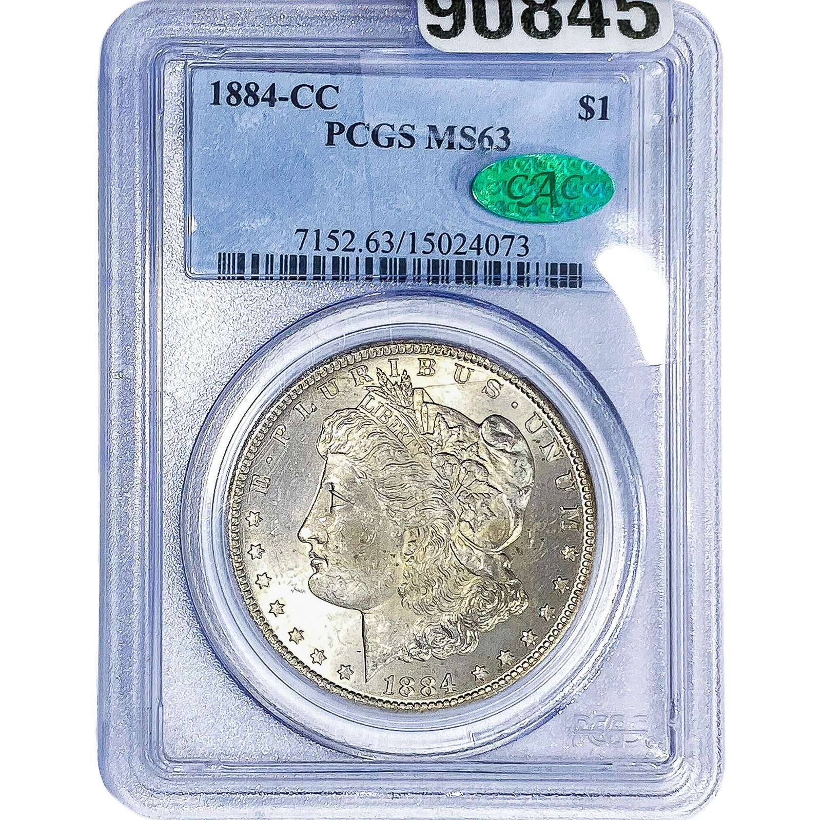 1884-CC Morgan Silver Dollar PCGS MS63: 1884-CC Morgan Silver Dollar PCGS MS63