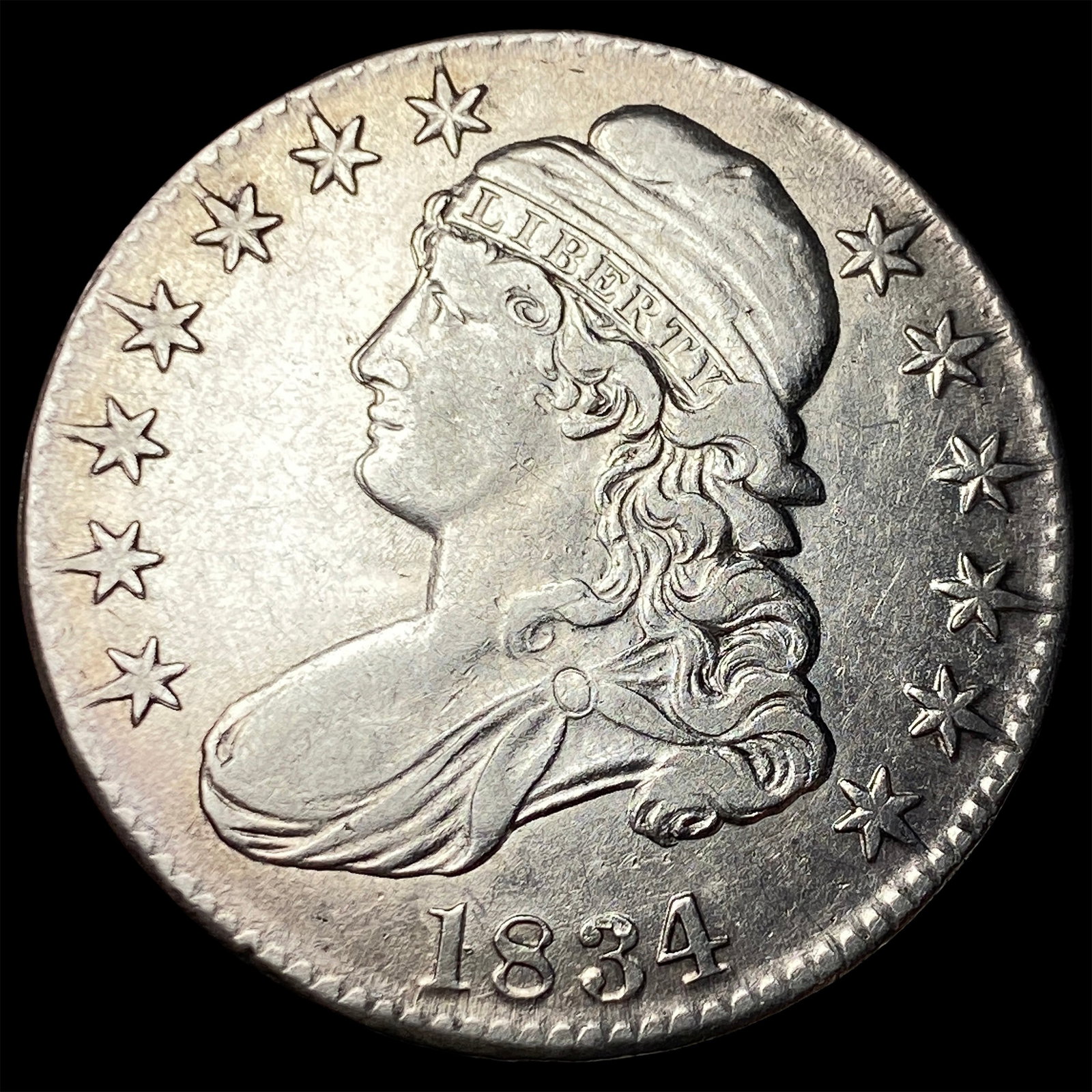 1834 Capped Bust Half Dollar CLOSELY UNCIRCULATED: 1834 Capped Bust Half Dollar CLOSELY UNCIRCULATED