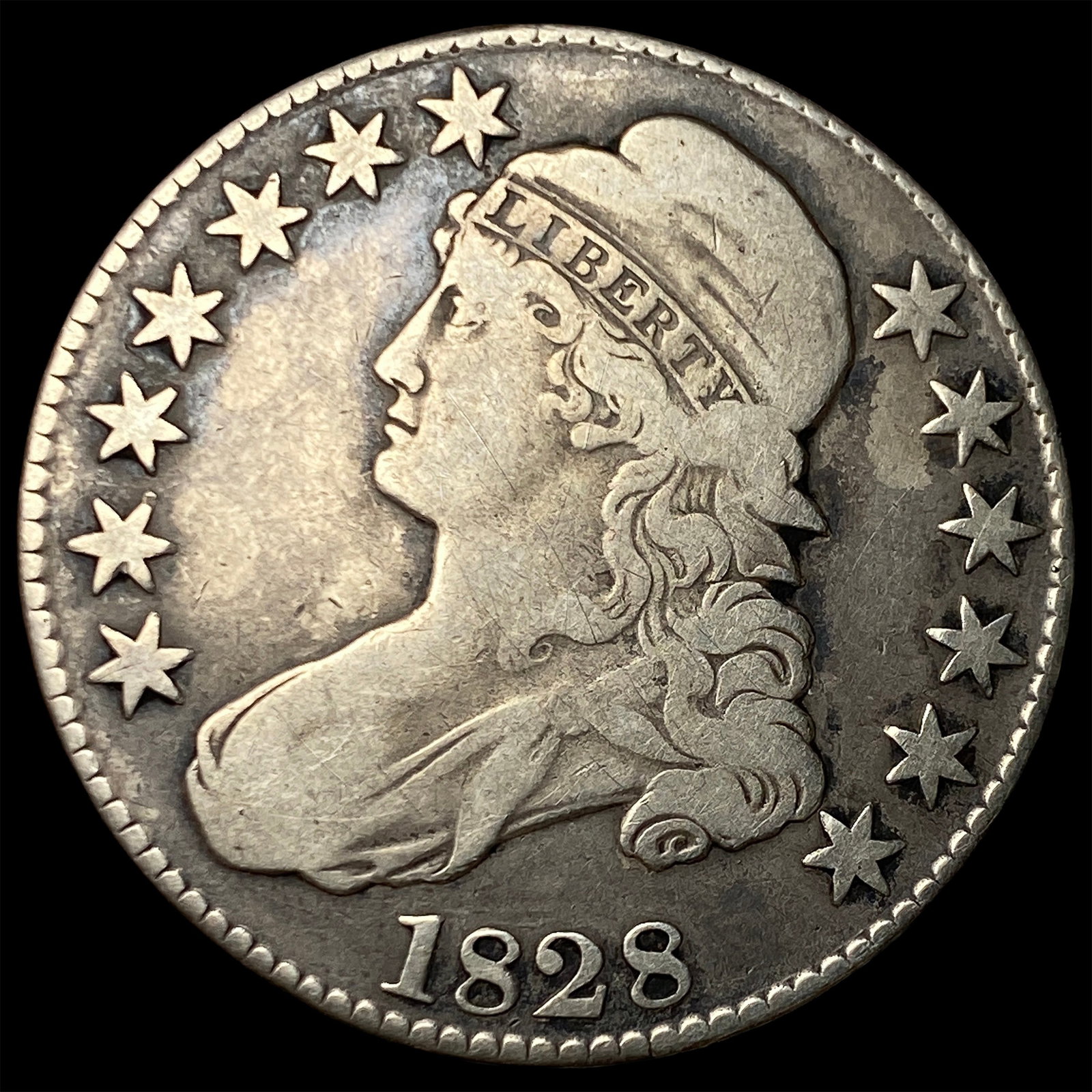 1828 Capped Bust Half Dollar LIGHTLY CIRCULATED (1 of 2)