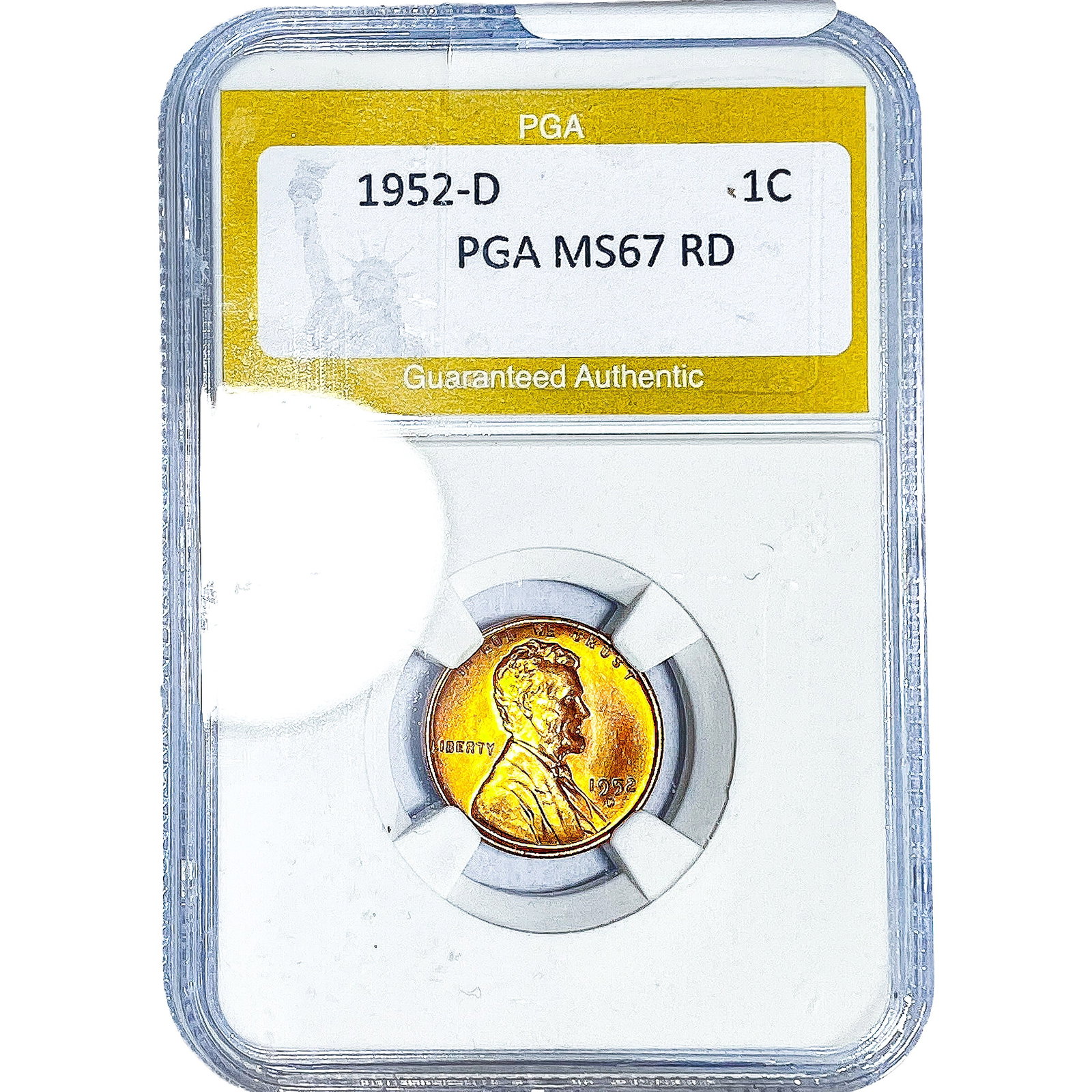 1952-D Wheat Cent PGA MS67 RD: 1952-D Wheat Cent PGA MS67 RD
