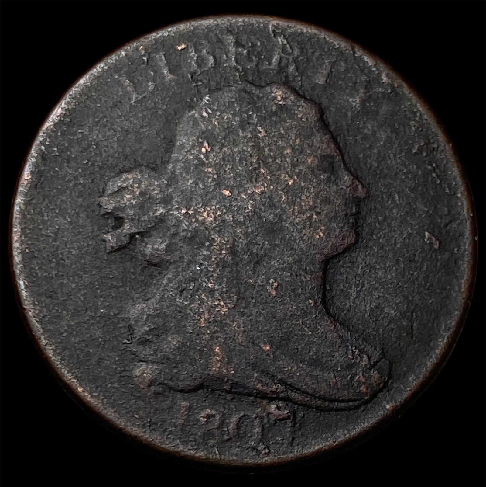 1807 Draped Bust Half Cent NICELY CIRCULATED: 1807 Draped Bust Half Cent NICELY CIRCULATED