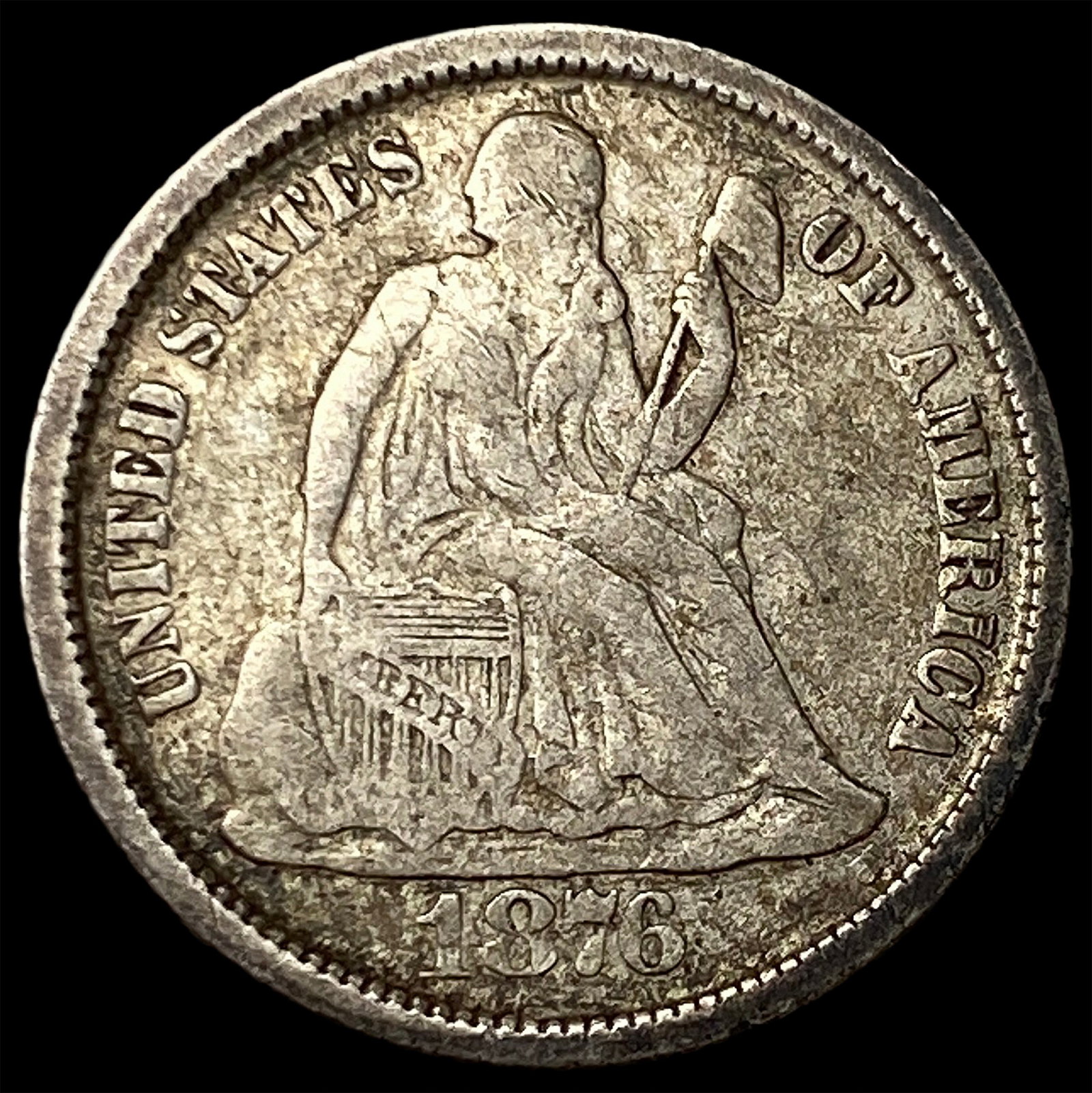 1876 Seated Liberty Dime LIGHTLY CIRCULATED: 1876 Seated Liberty Dime LIGHTLY CIRCULATED
