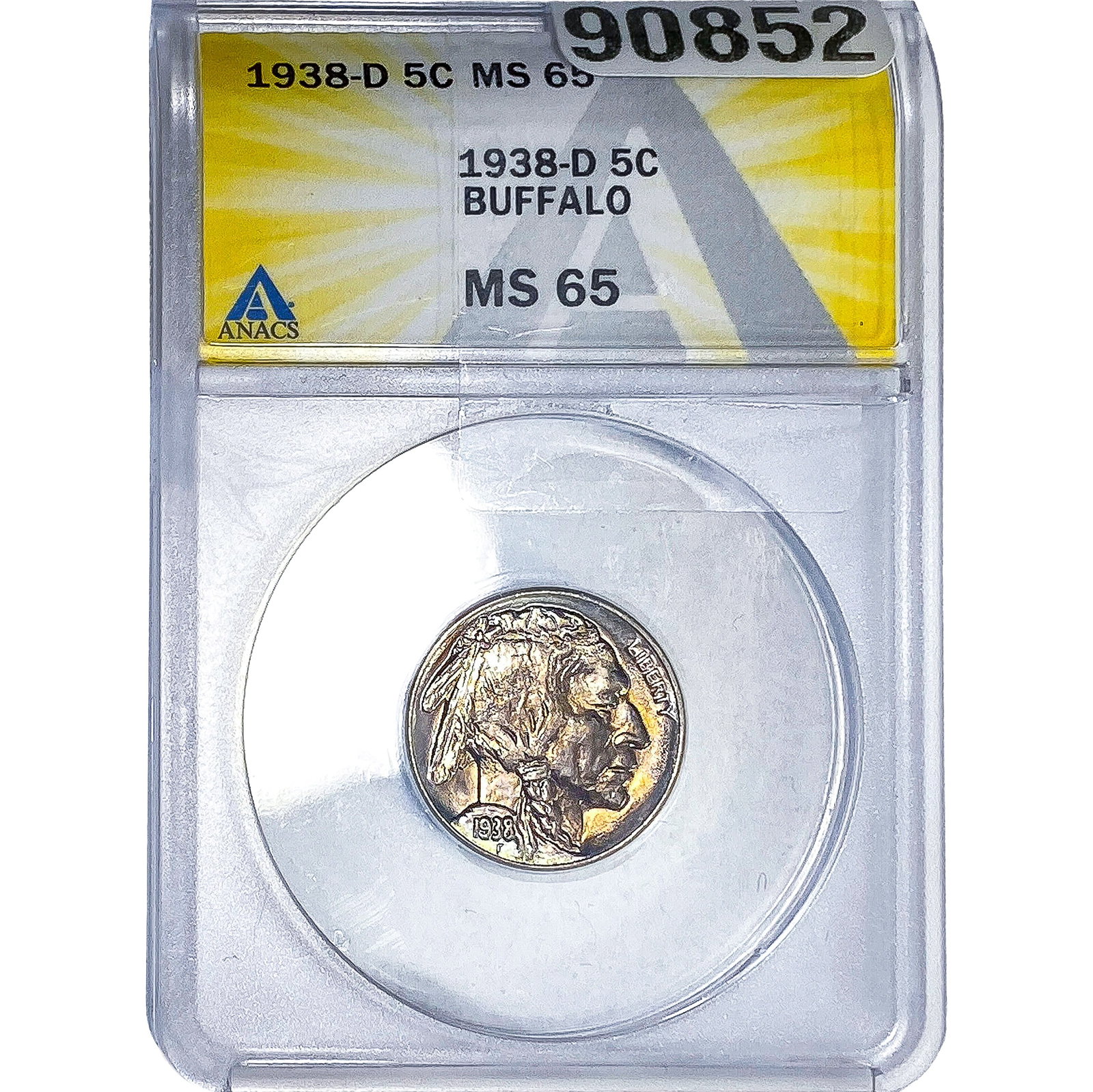 1938-D Buffalo Nickel ANACS MS65: 1938-D Buffalo Nickel ANACS MS65