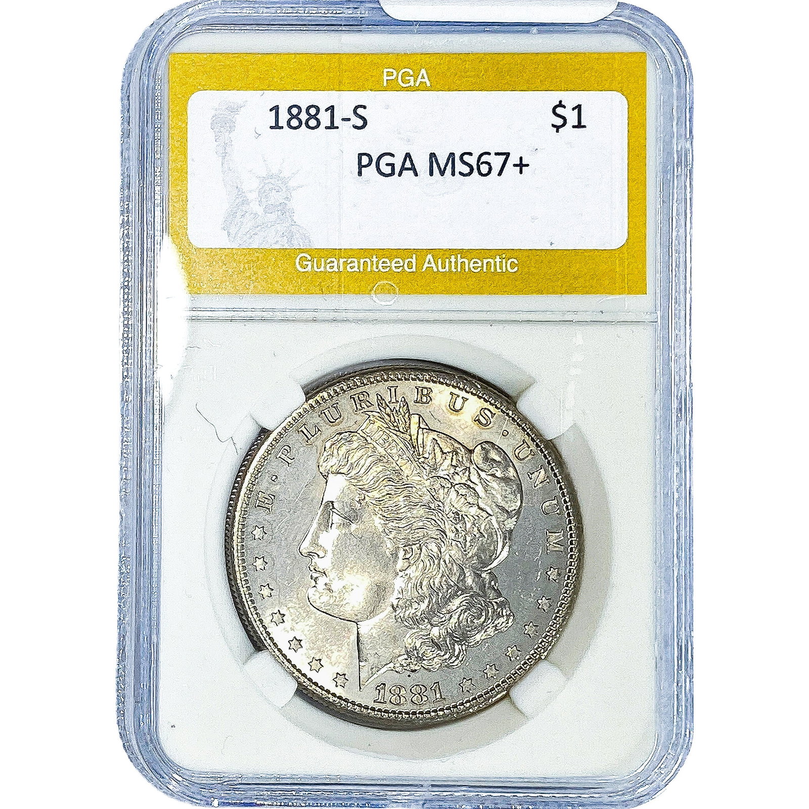 1881-S Morgan Silver Dollar PGA MS67+: 1881-S Morgan Silver Dollar PGA MS67+
