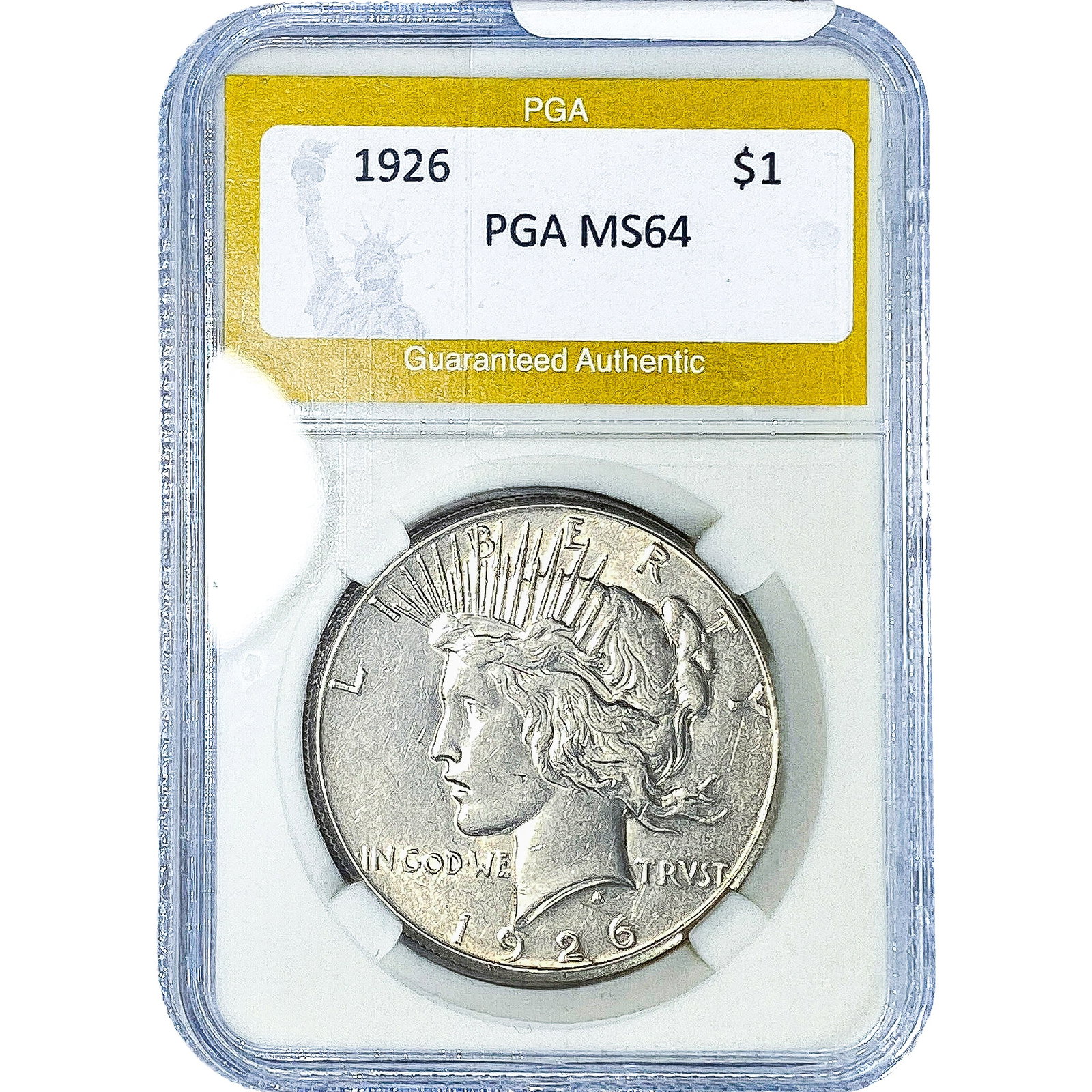 1926 Silver Peace Dollar PGA MS64: 1926 Silver Peace Dollar PGA MS64