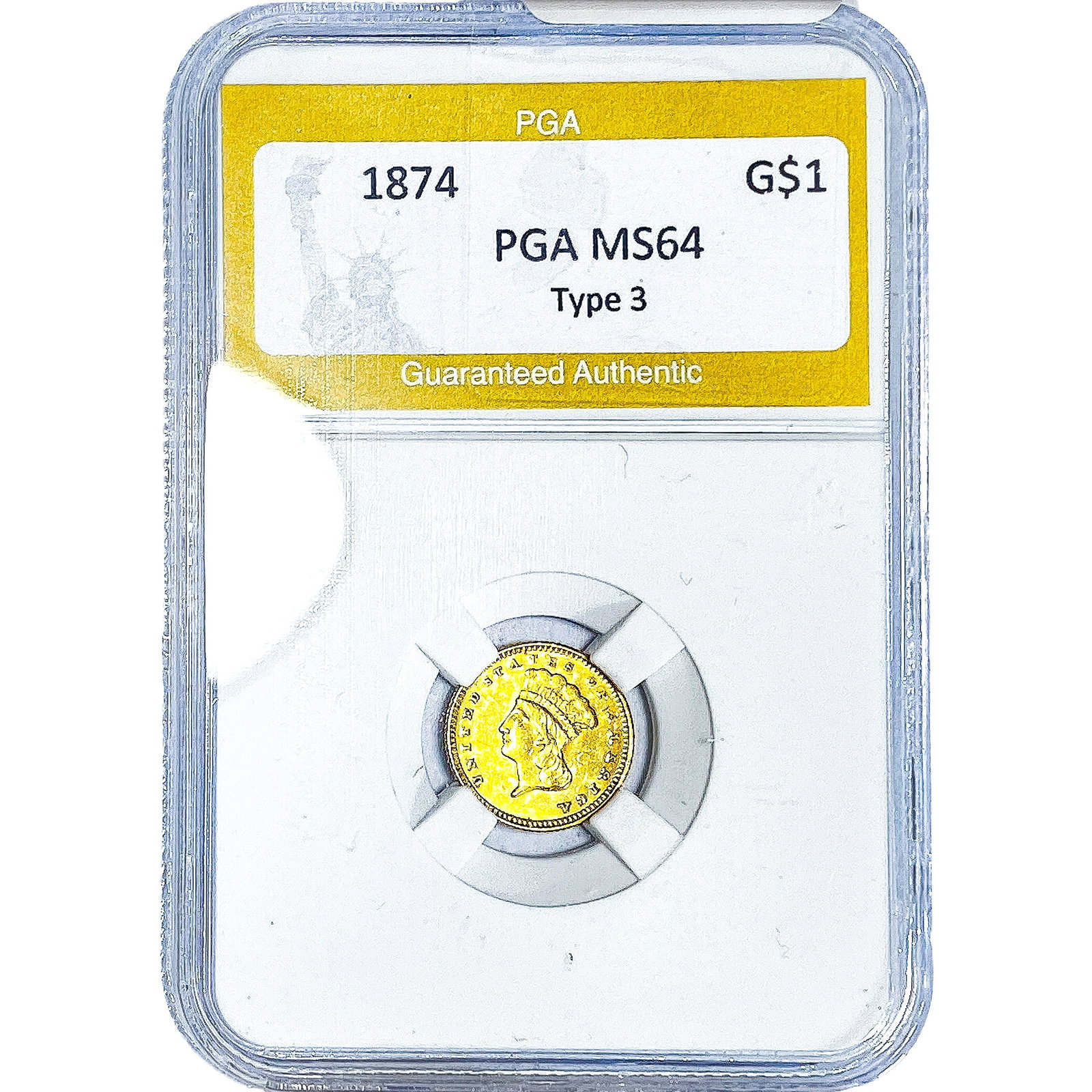 1874 Rare Gold Dollar PGA MS64 (1 of 2)