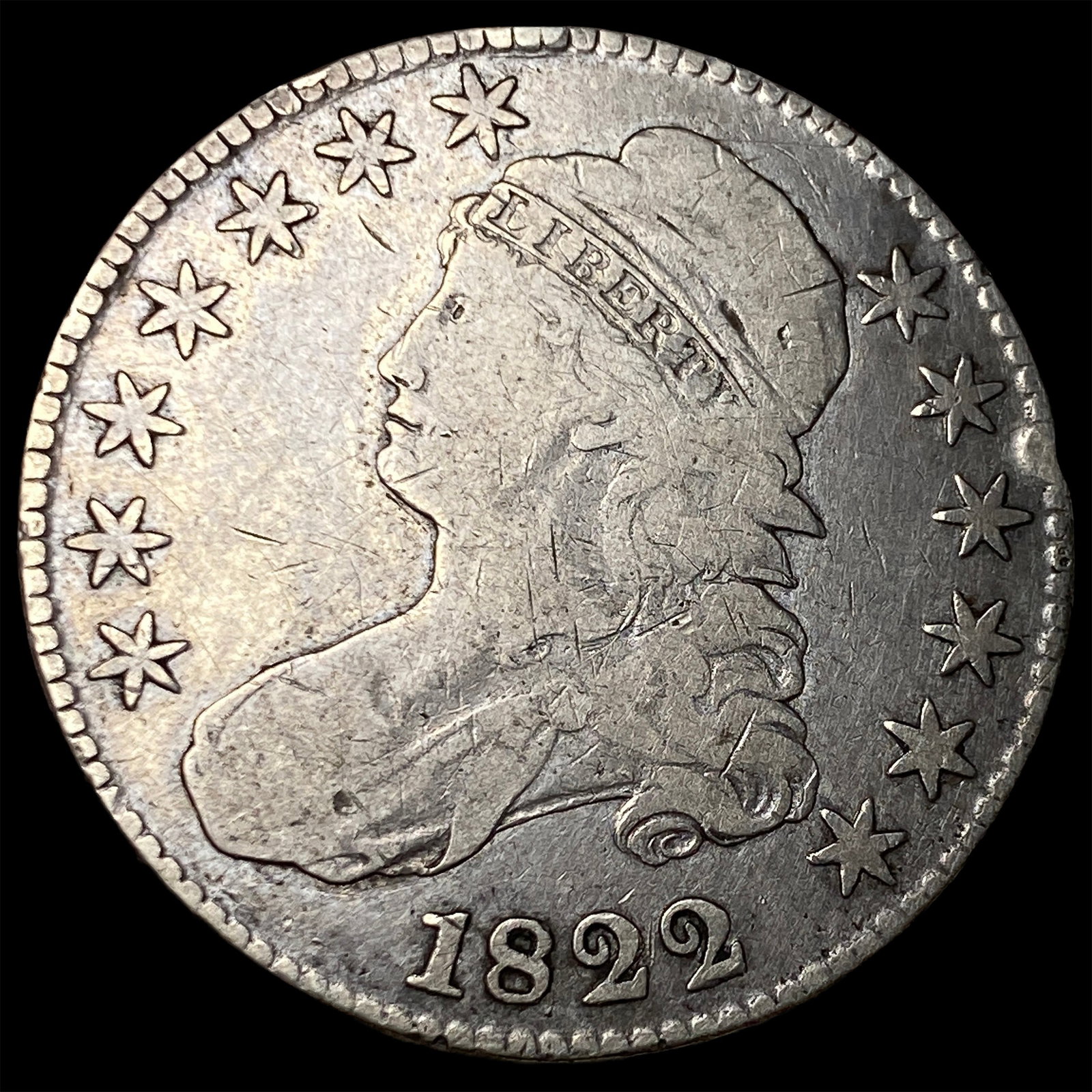 1822 Capped Bust Half Dollar LIGHTLY CIRCULATED (1 of 2)
