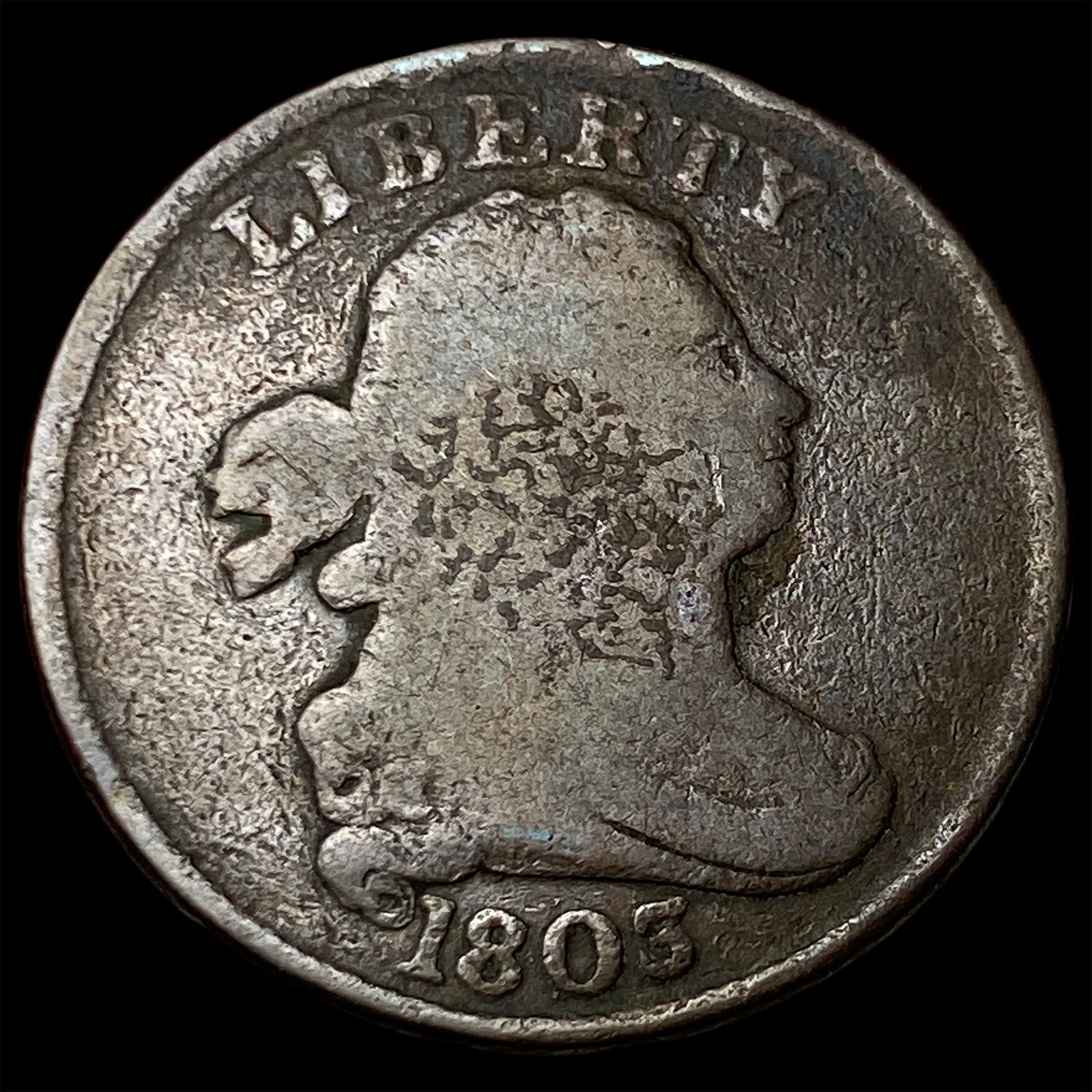 1803 Draped Bust Half Cent LIGHTLY CIRCULATED: 1803 Draped Bust Half Cent LIGHTLY CIRCULATED