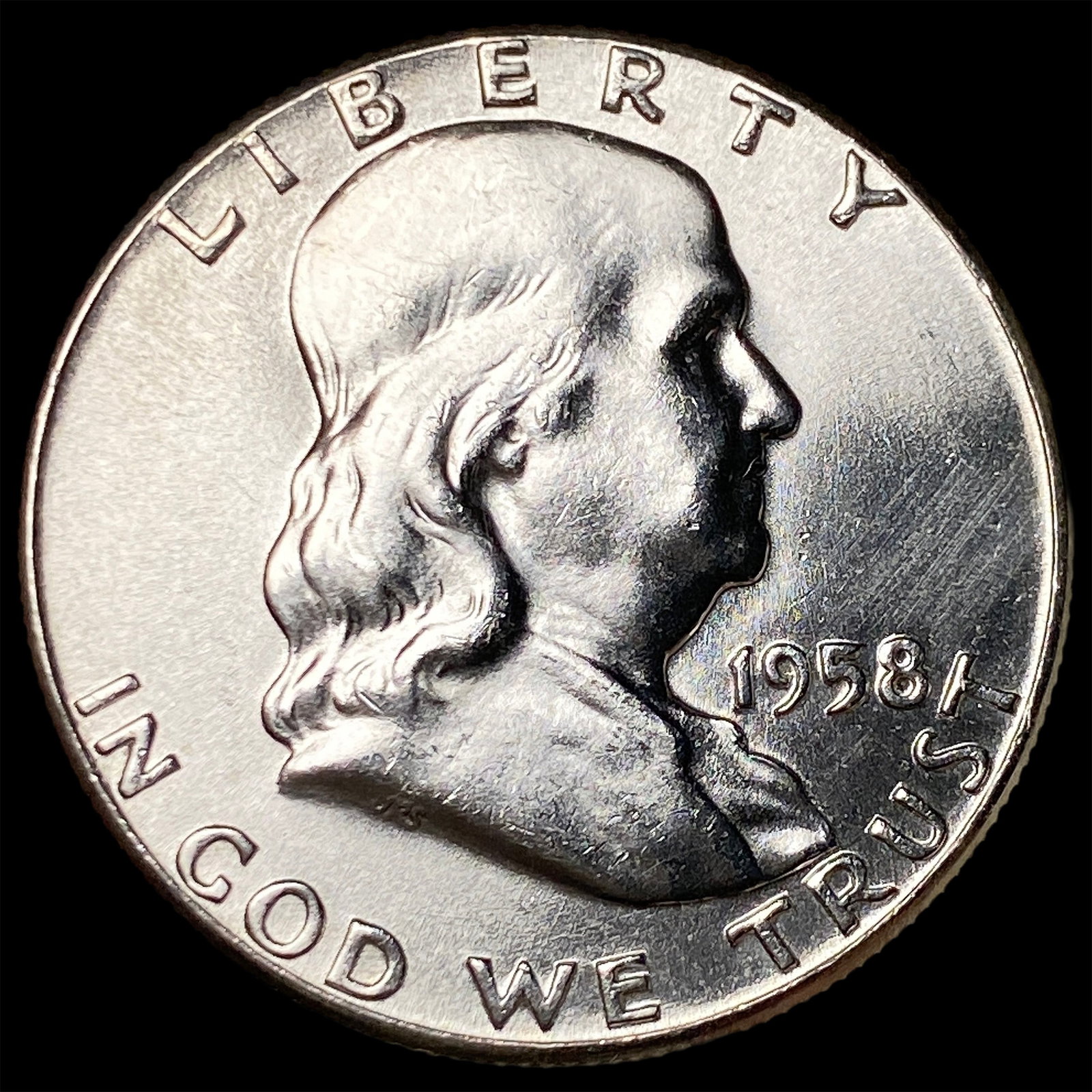 1958 Franklin Silver Half Dollar UNCIRCULATED: 1958 Franklin Silver Half Dollar UNCIRCULATED