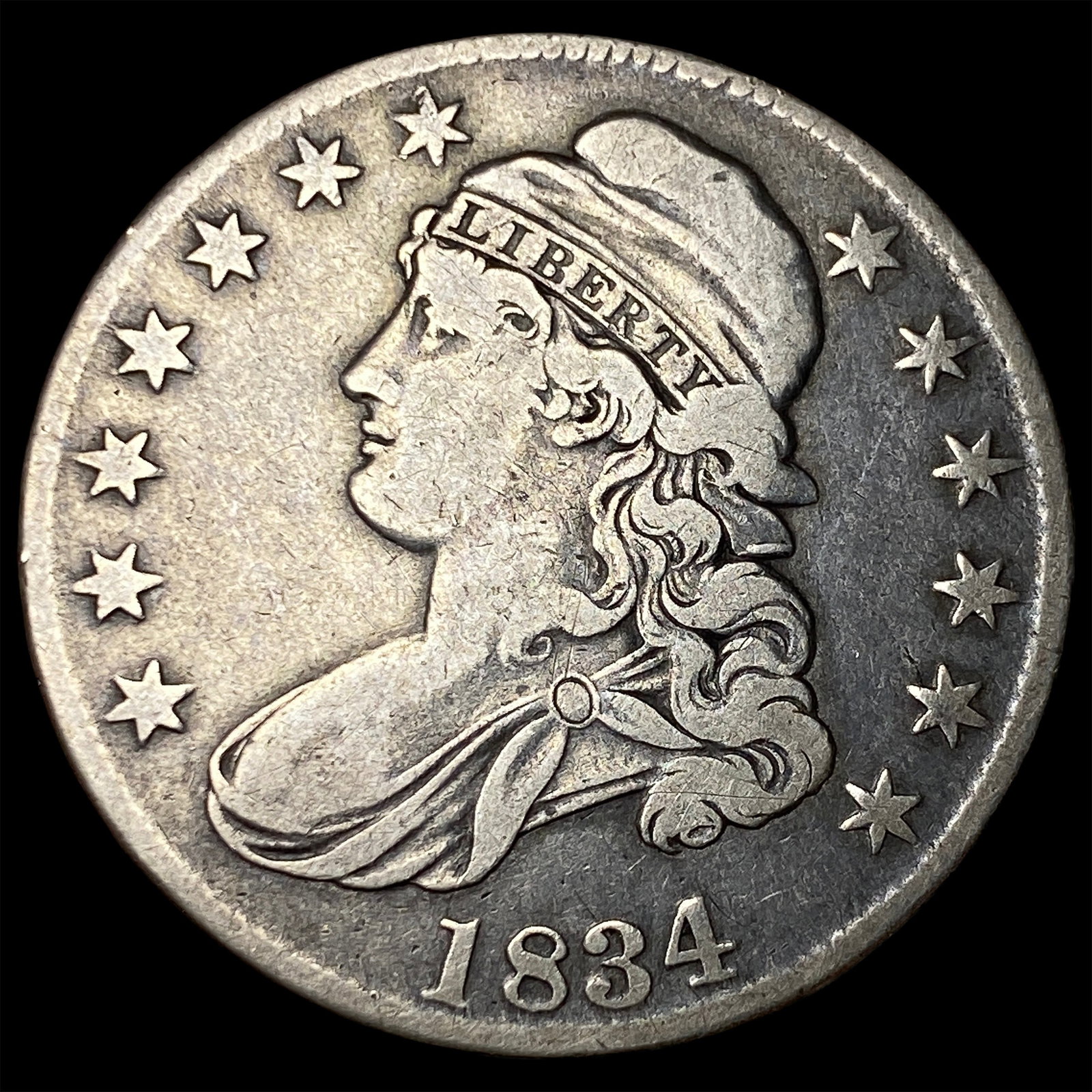 1834 Capped Bust Half Dollar LIGHTLY CIRCULATED (1 of 2)