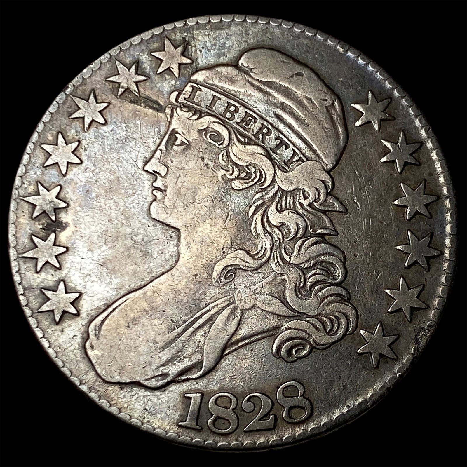 1828 Capped Bust Half Dollar NEARLY UNCIRCULATED: 1828 Capped Bust Half Dollar NEARLY UNCIRCULATED