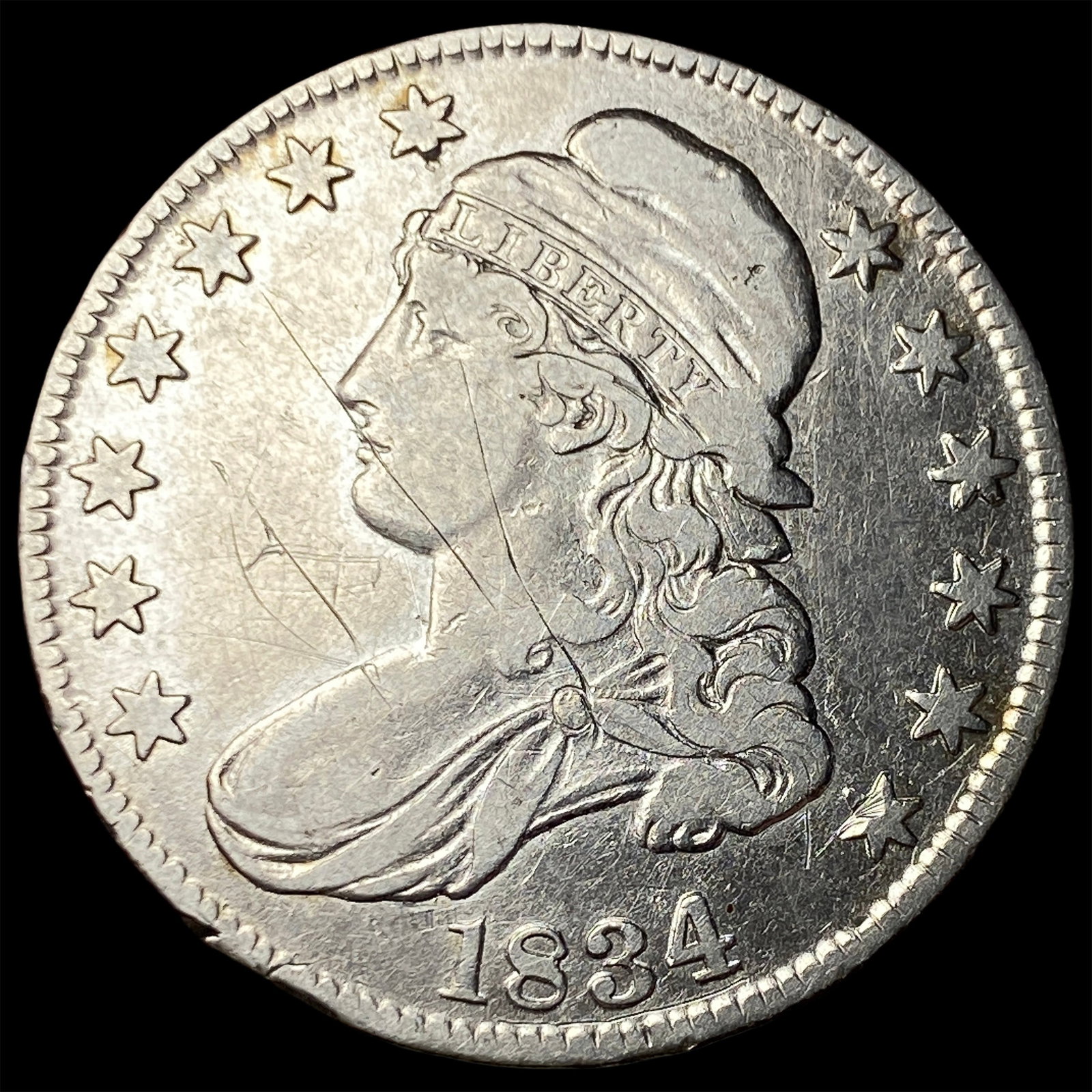 1834 Capped Bust Half Dollar LIGHTLY CIRCULATED: 1834 Capped Bust Half Dollar LIGHTLY CIRCULATED