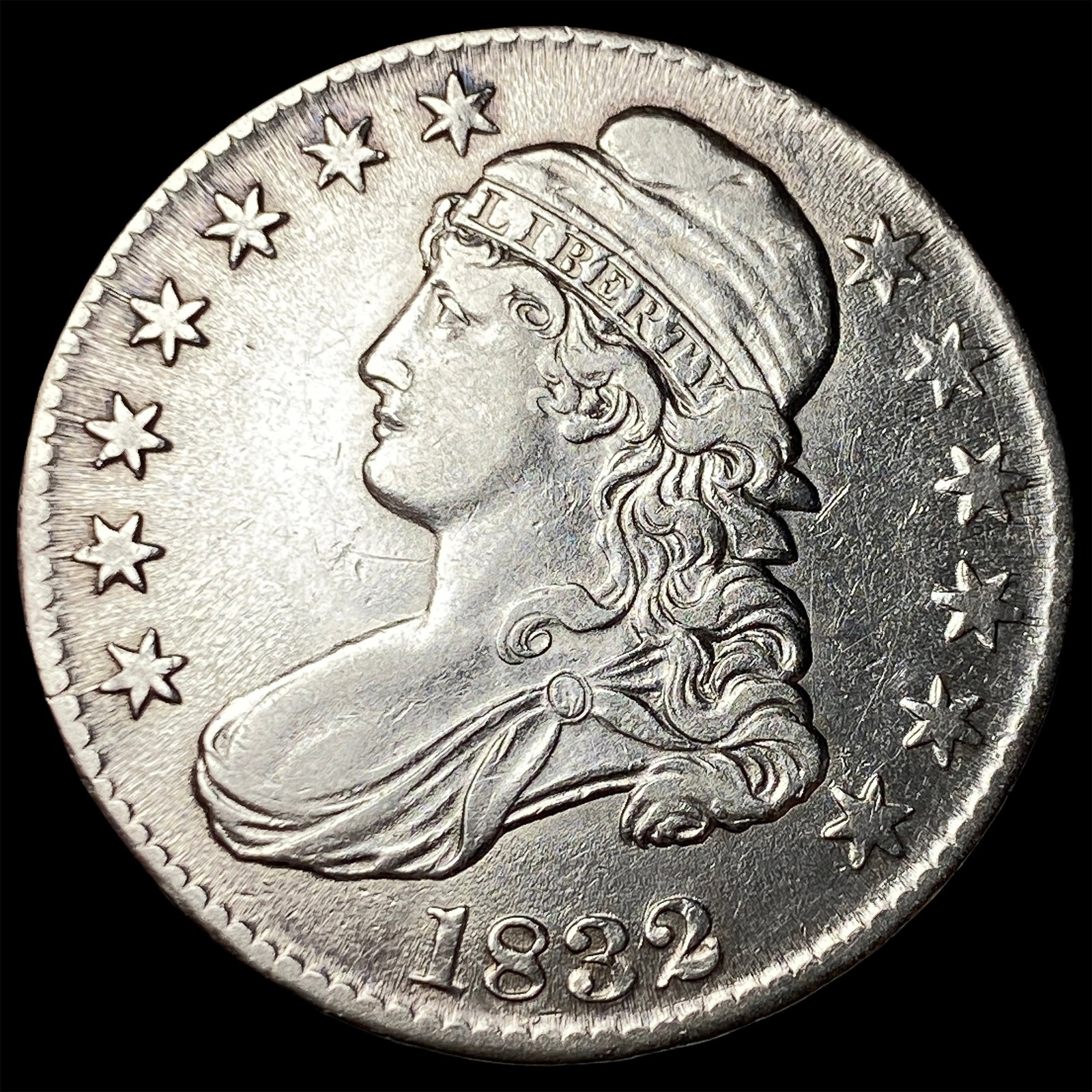 1832 Capped Bust Half Dollar CLOSELY UNCIRCULATED: 1832 Capped Bust Half Dollar CLOSELY UNCIRCULATED