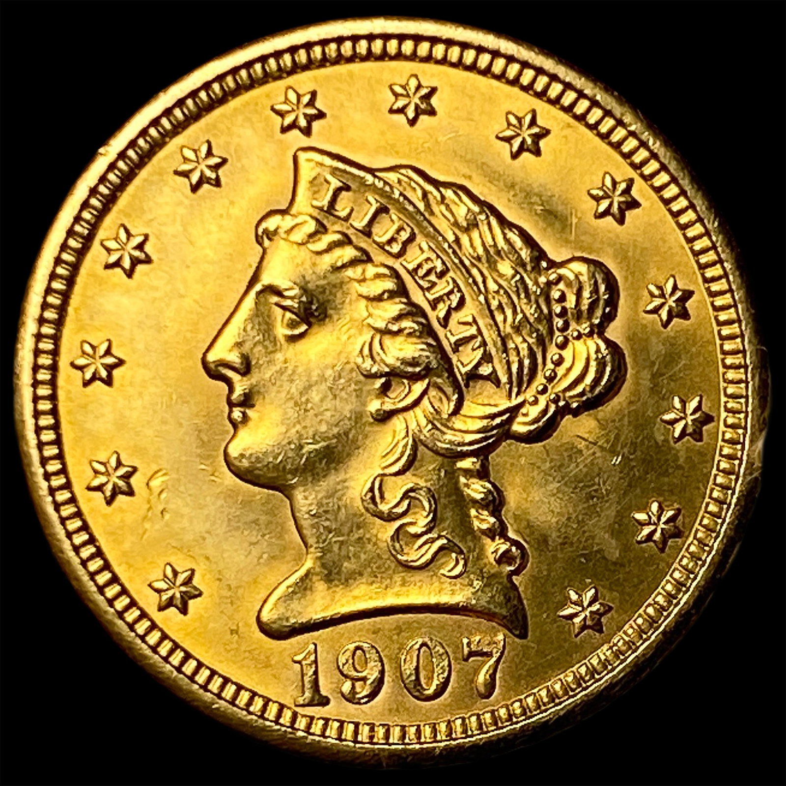 1907 Liberty Head Gold Quarter Eagle $2.50 UNCIRCULATED: 1907 Liberty Head Gold Quarter Eagle $2.50 UNCIRCULATED