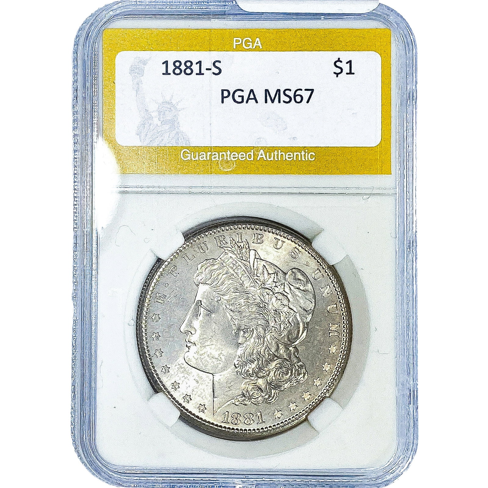 1881-S Morgan Silver Dollar PGA MS67: 1881-S Morgan Silver Dollar PGA MS67