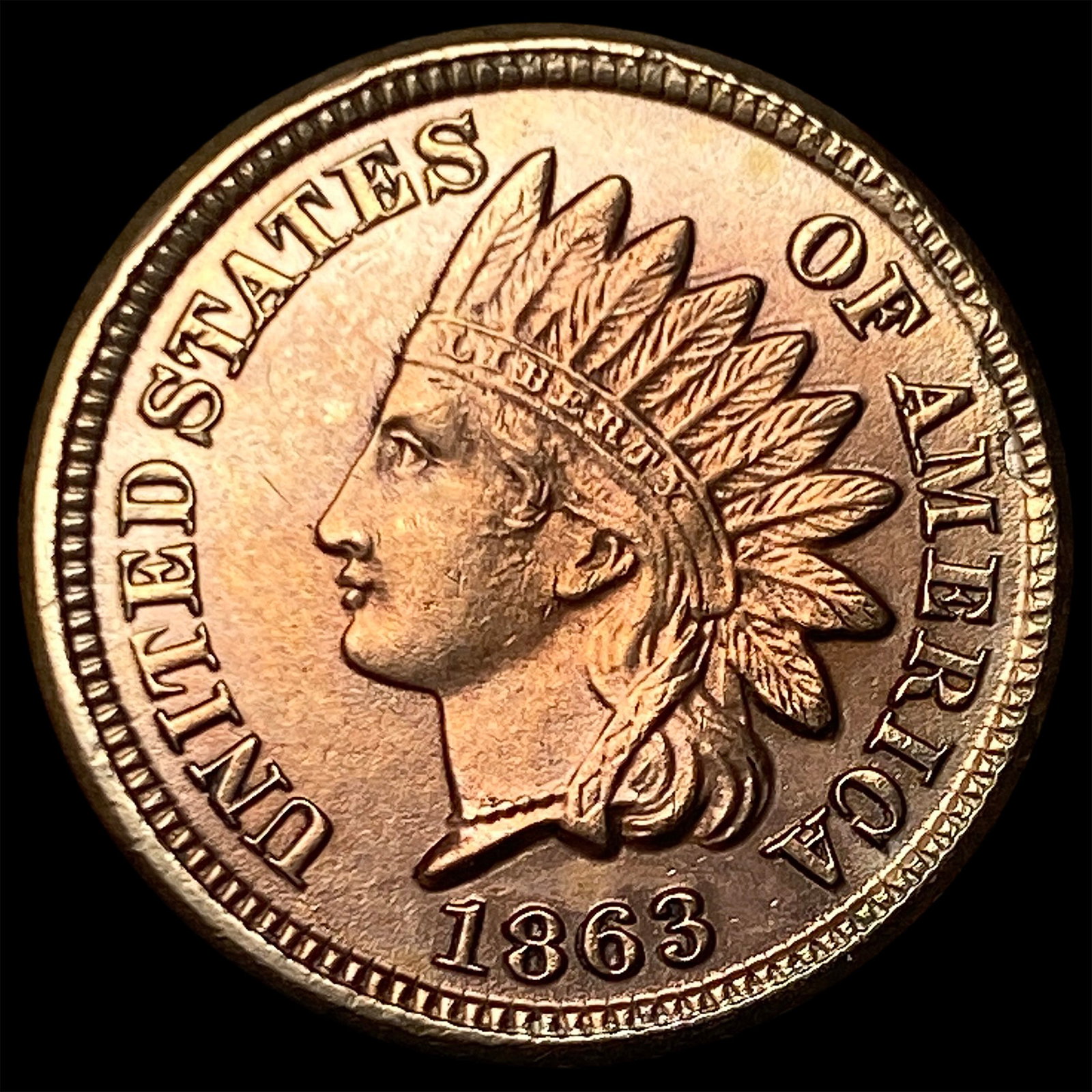 1863 Indian Head Cent CLOSELY UNCIRCULATED: 1863 Indian Head Cent CLOSELY UNCIRCULATED